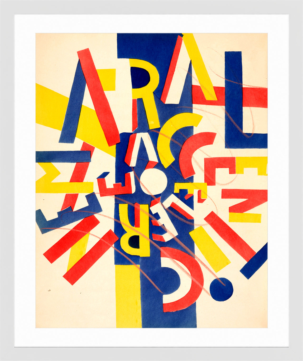 Fernand Léger, La Fin du monde — Coloured Letter Composition — white frame