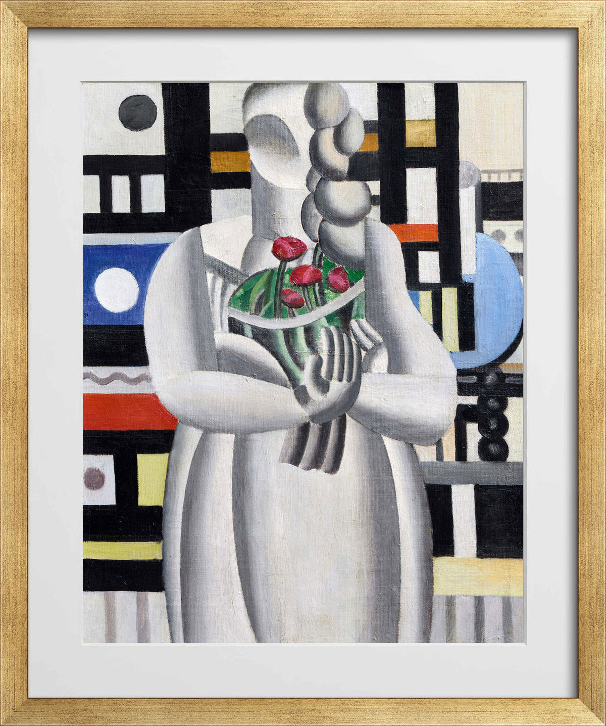 Fernand Léger, La Jeune fille au bouquet — gold frame