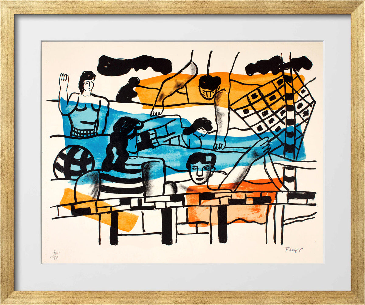 Fernand Léger, La Piscine — gold frame