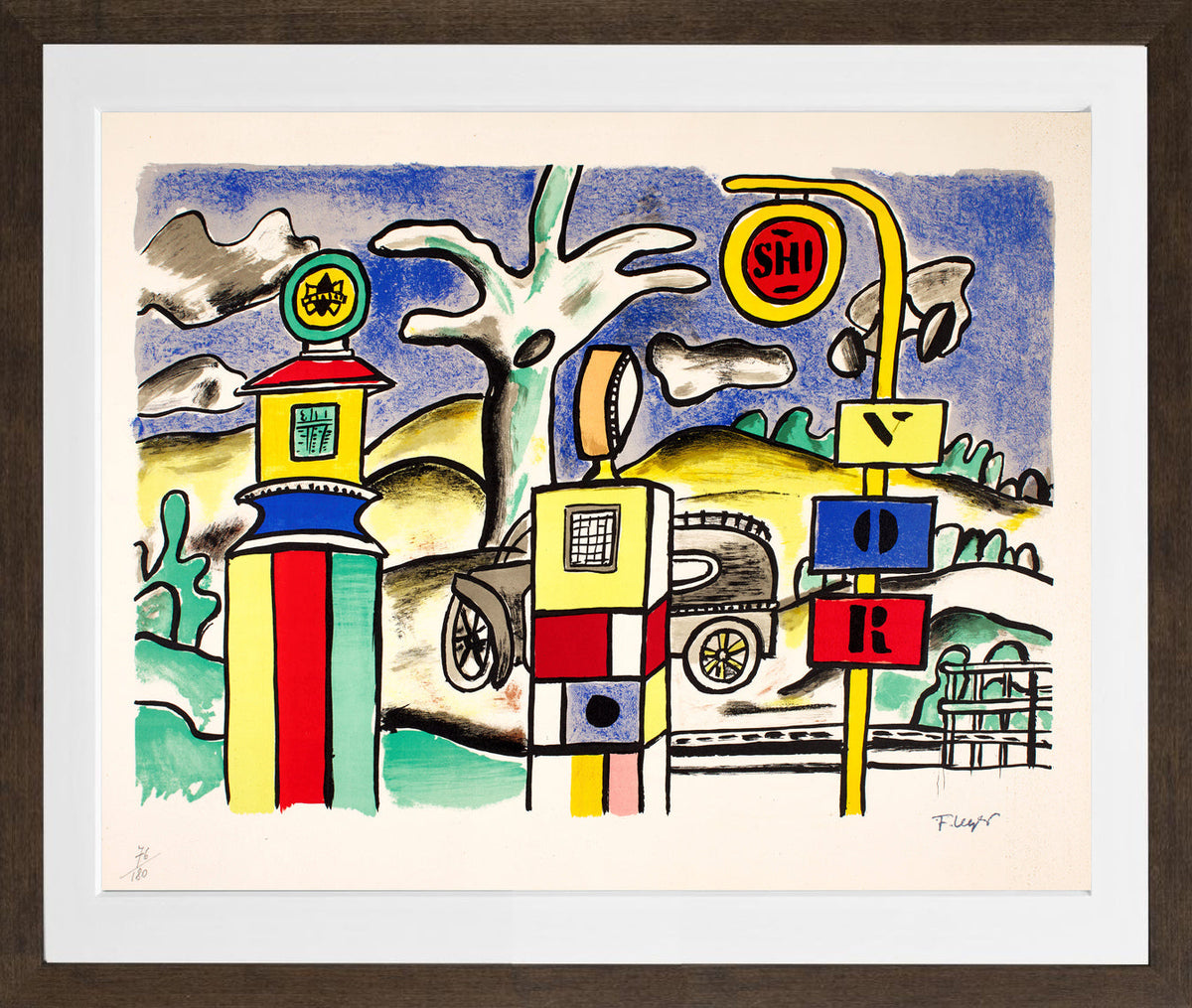 Fernand Léger, La pompe à essence — brown frame