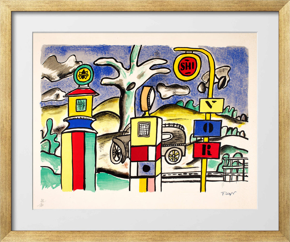 Fernand Léger, La pompe à essence — gold frame