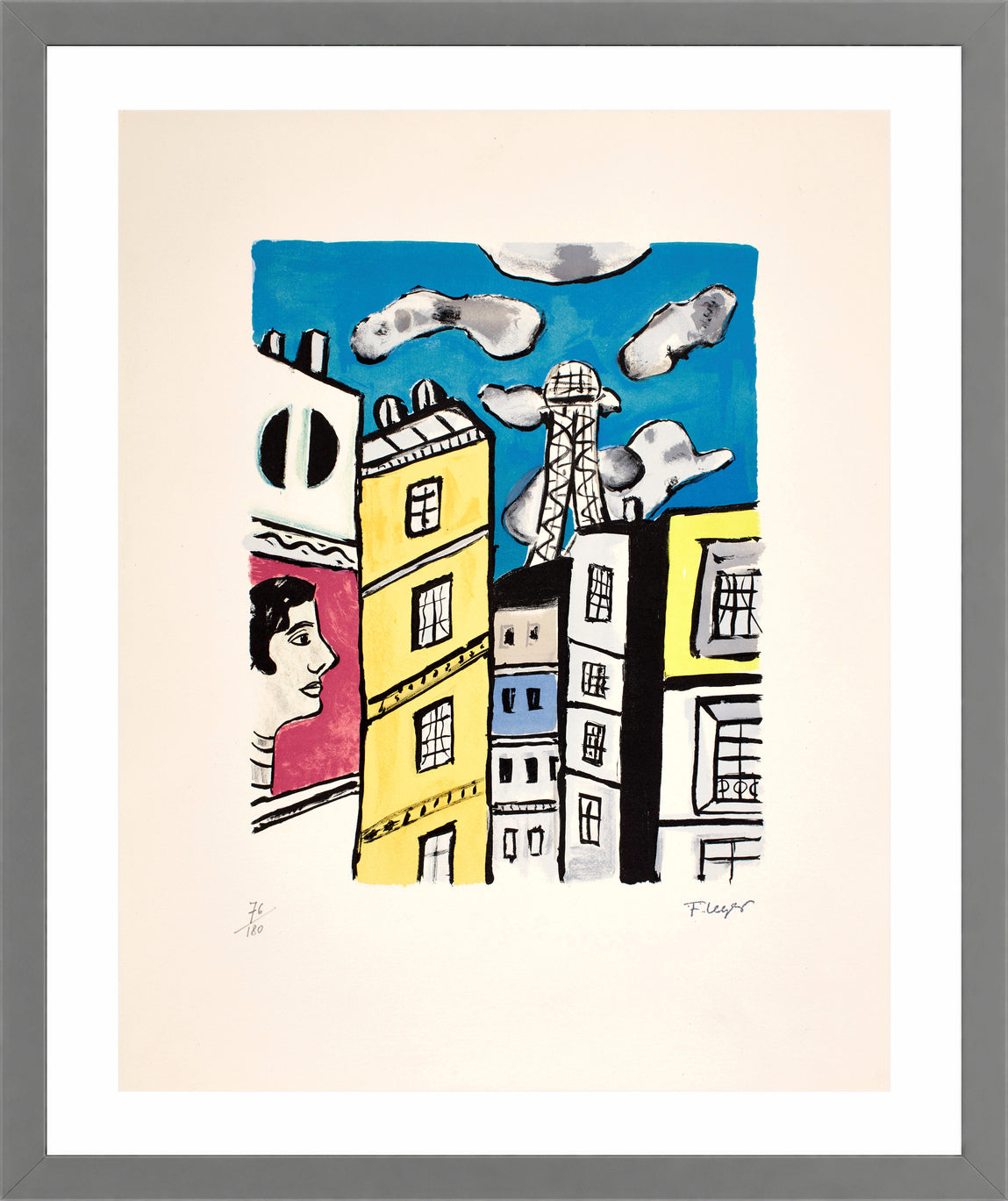 Fernand Léger, La Tour Eiffel — light grey frame