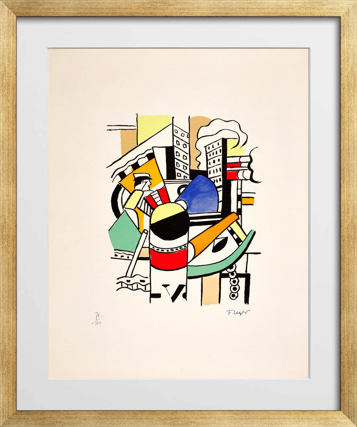 Fernand Léger, Le Remorqueur dans la ville — gold frame