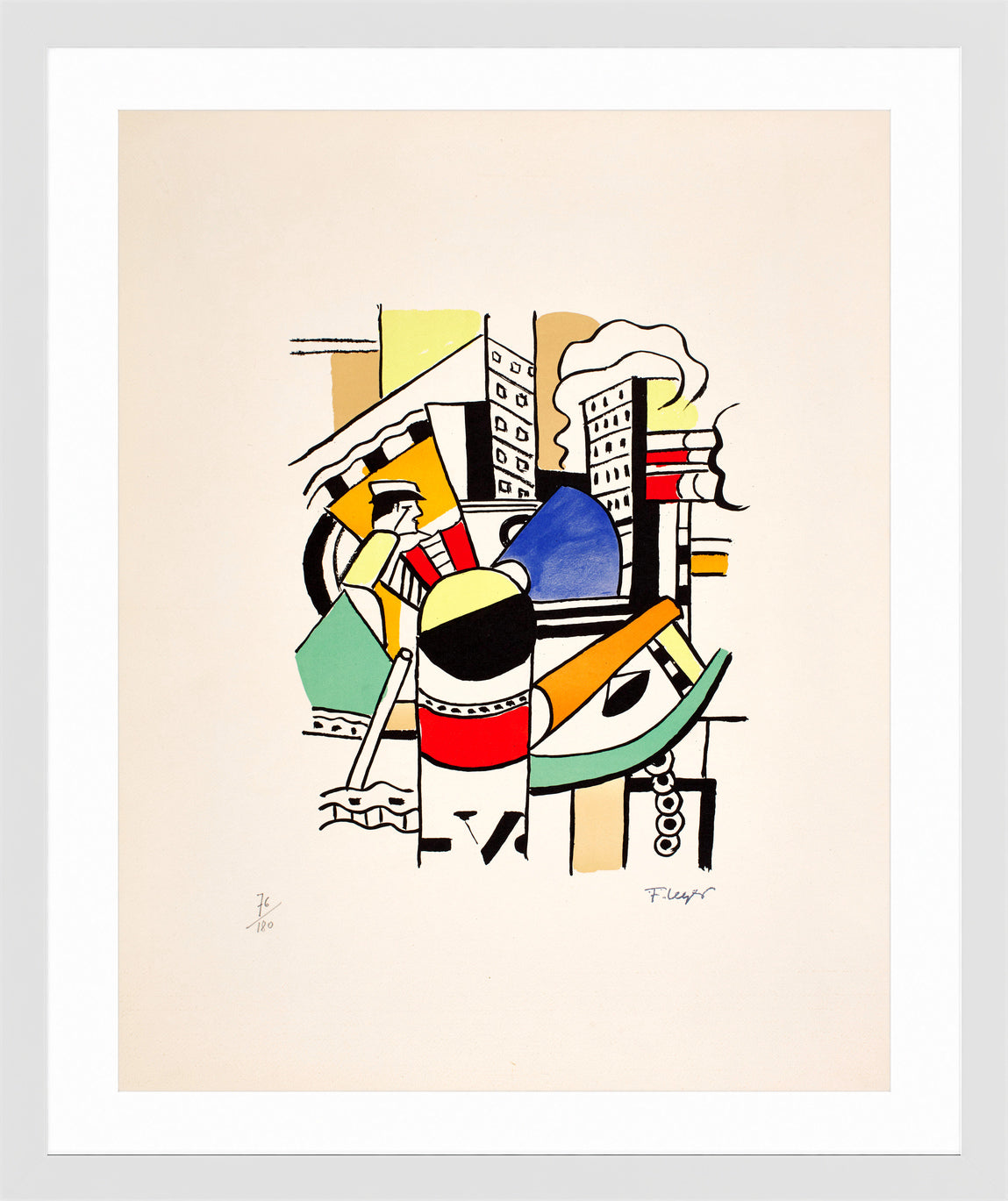 Fernand Léger, Le Remorqueur dans la ville — white frame