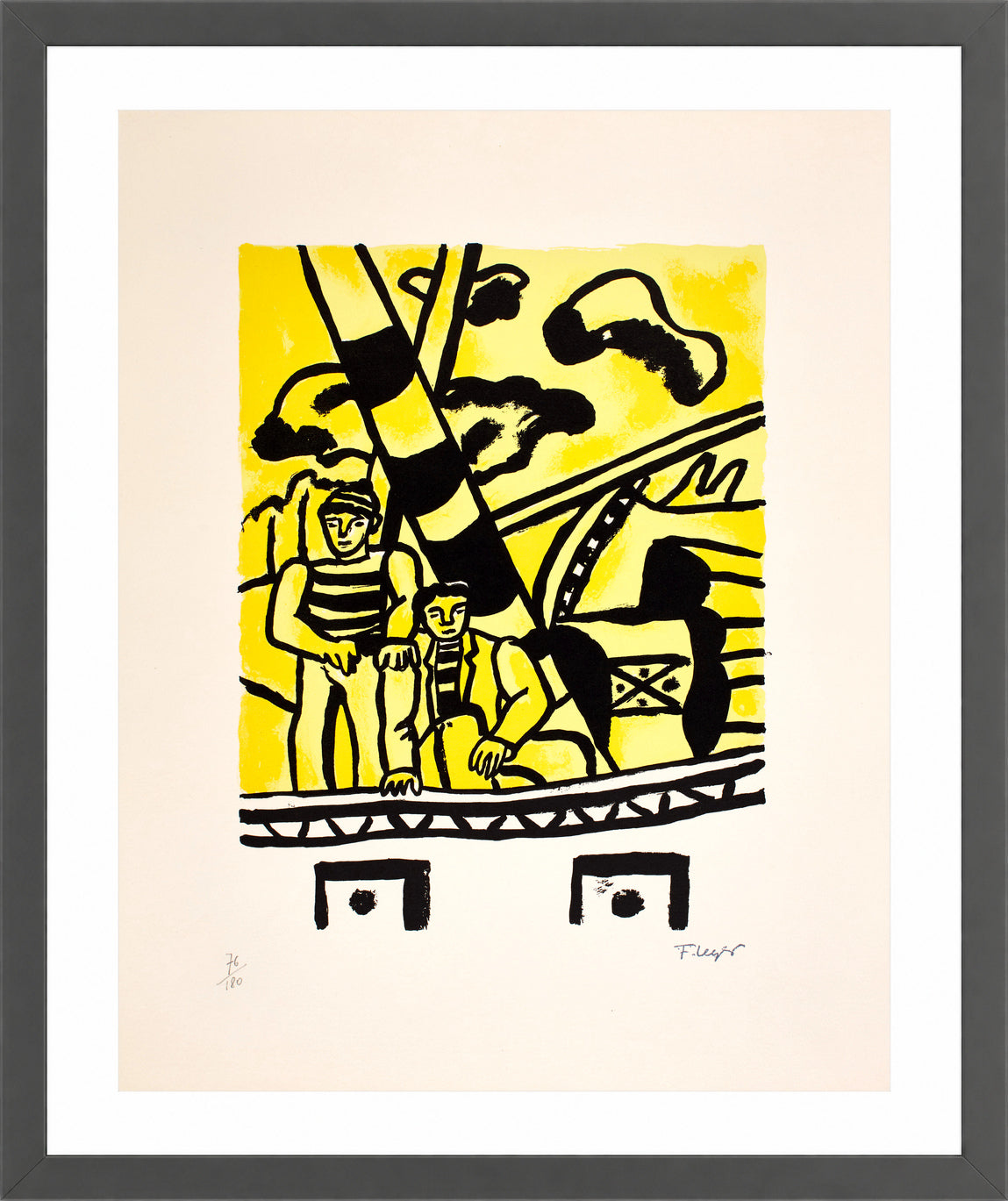 Fernand Léger, Le Remorqueur Jaune — dark grey frame