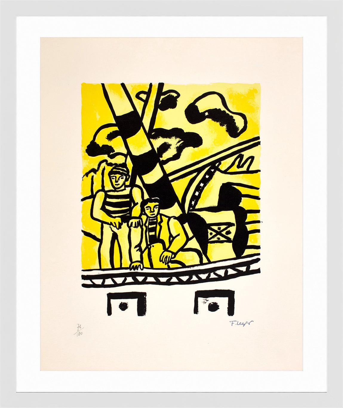 Fernand Léger, Le Remorqueur Jaune — white frame