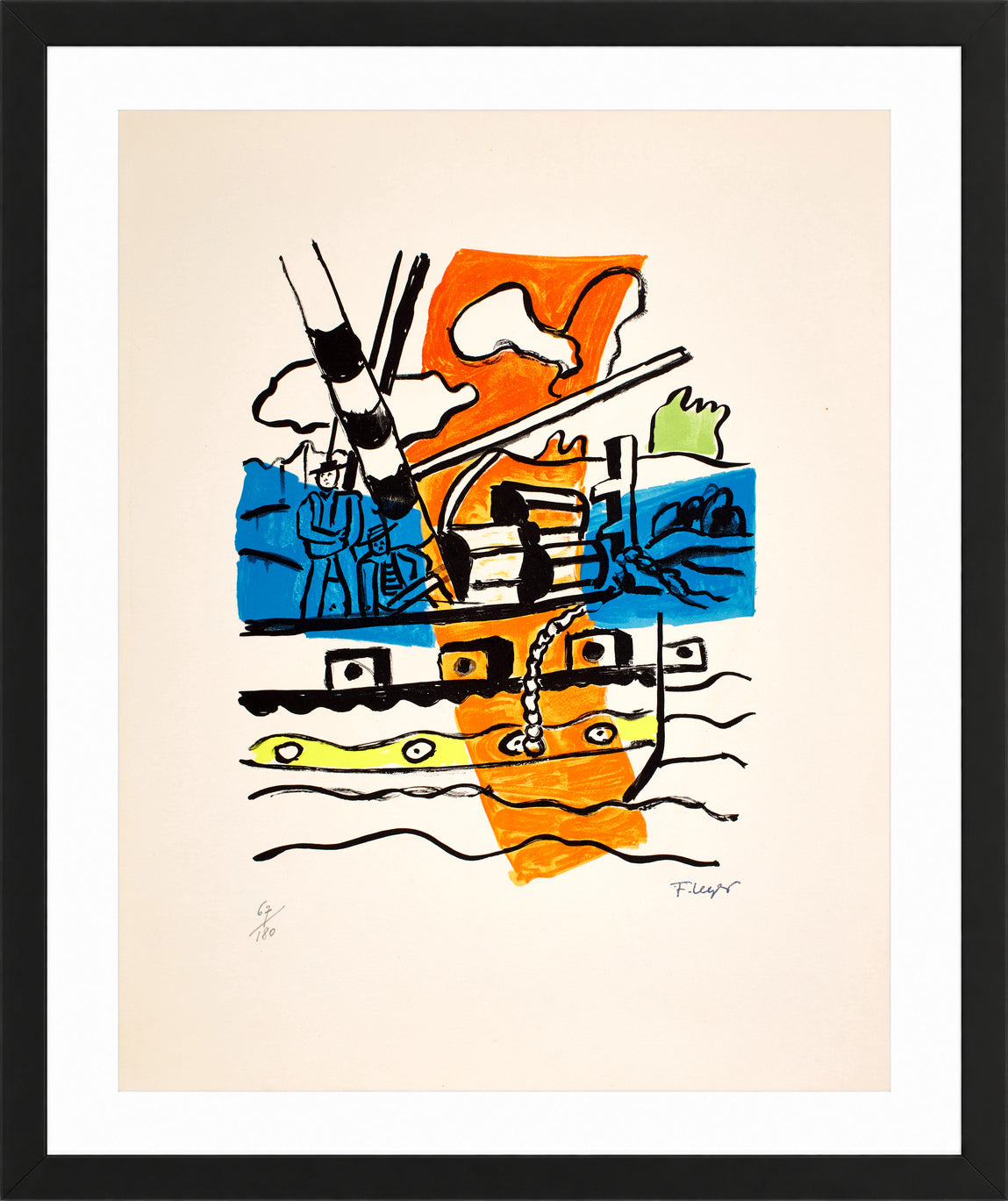 Fernand Léger, Le Remorqueur — black frame