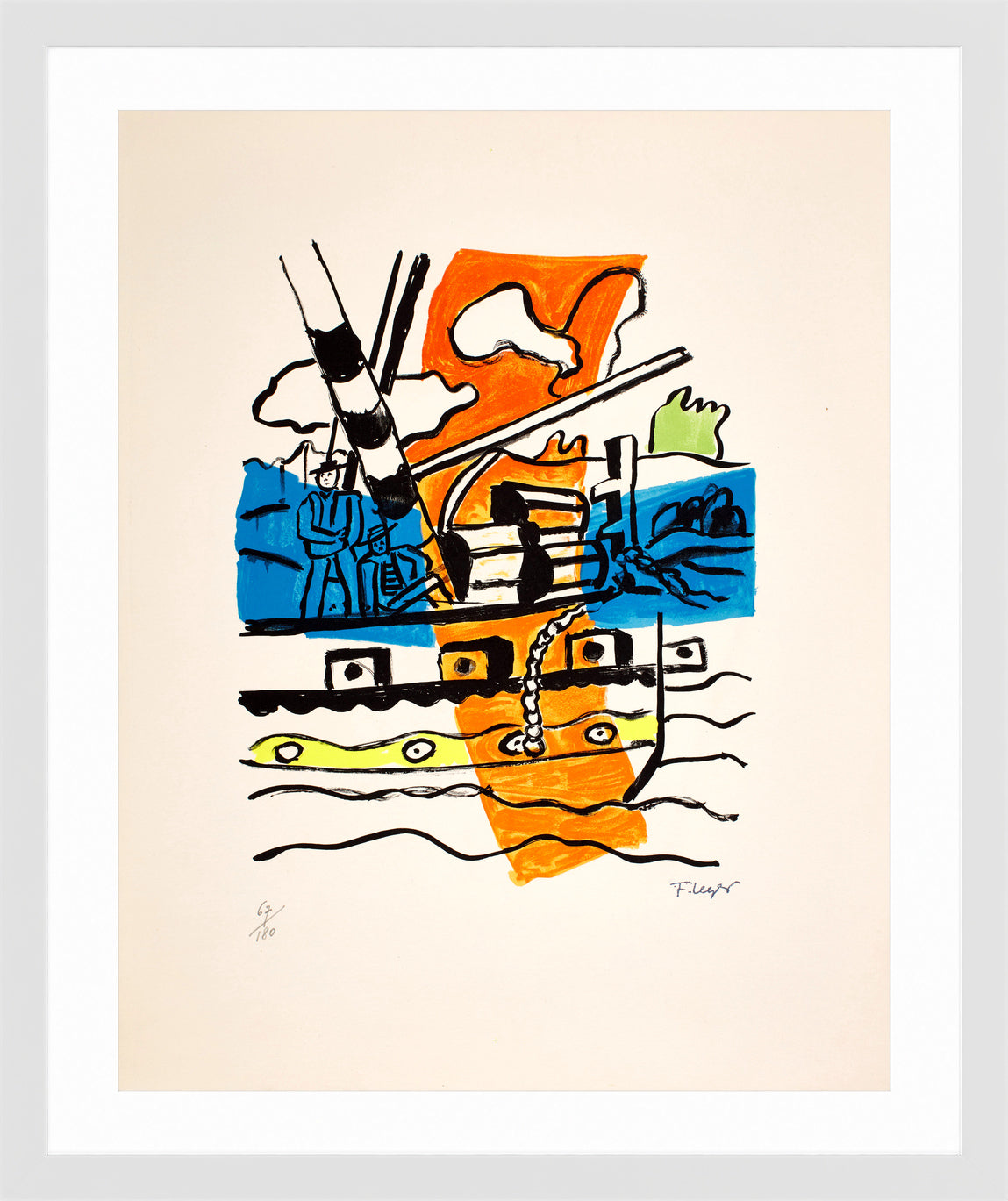 Fernand Léger, Le Remorqueur — white frame