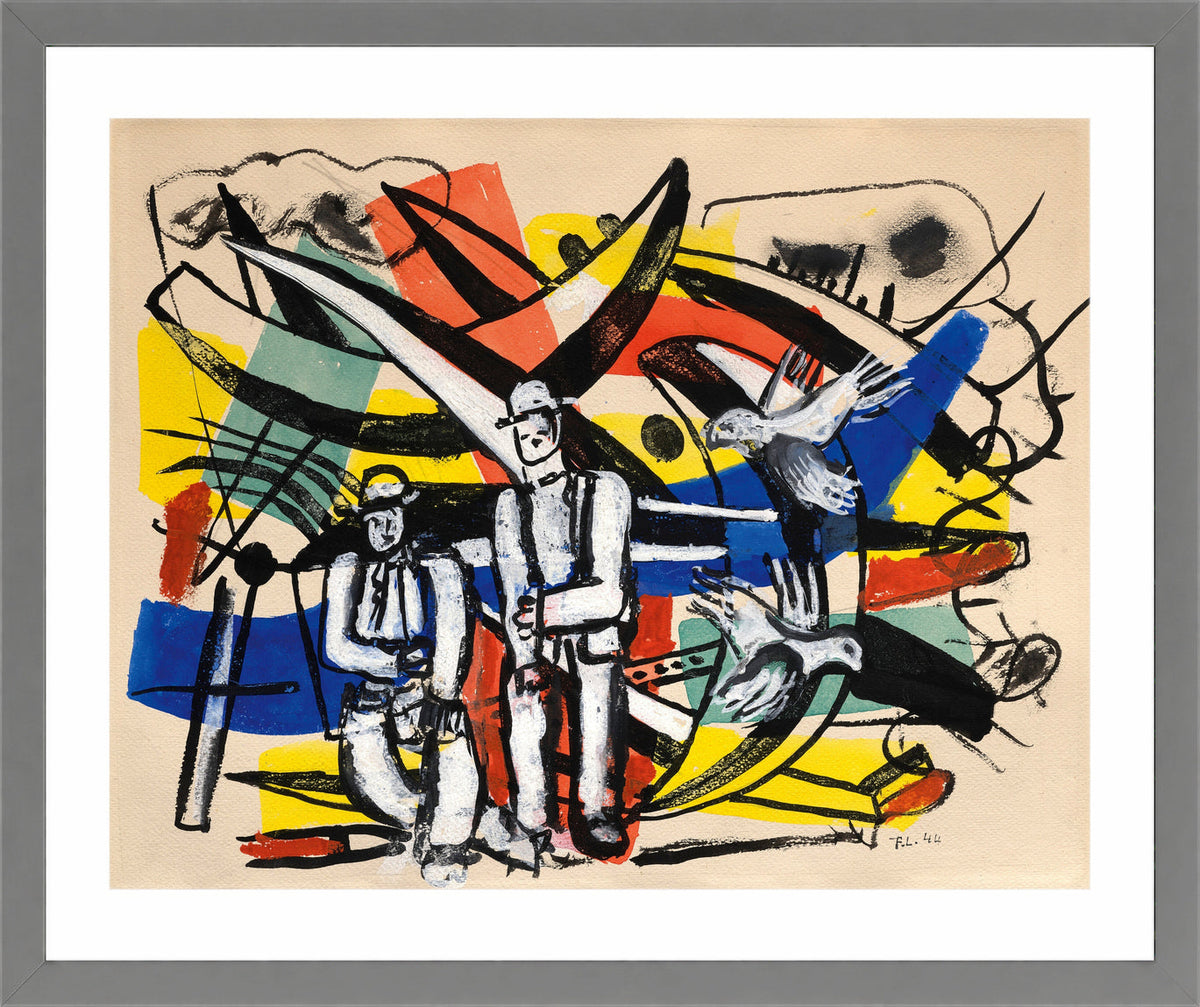 Fernand Léger, Les Colombes — light grey frame