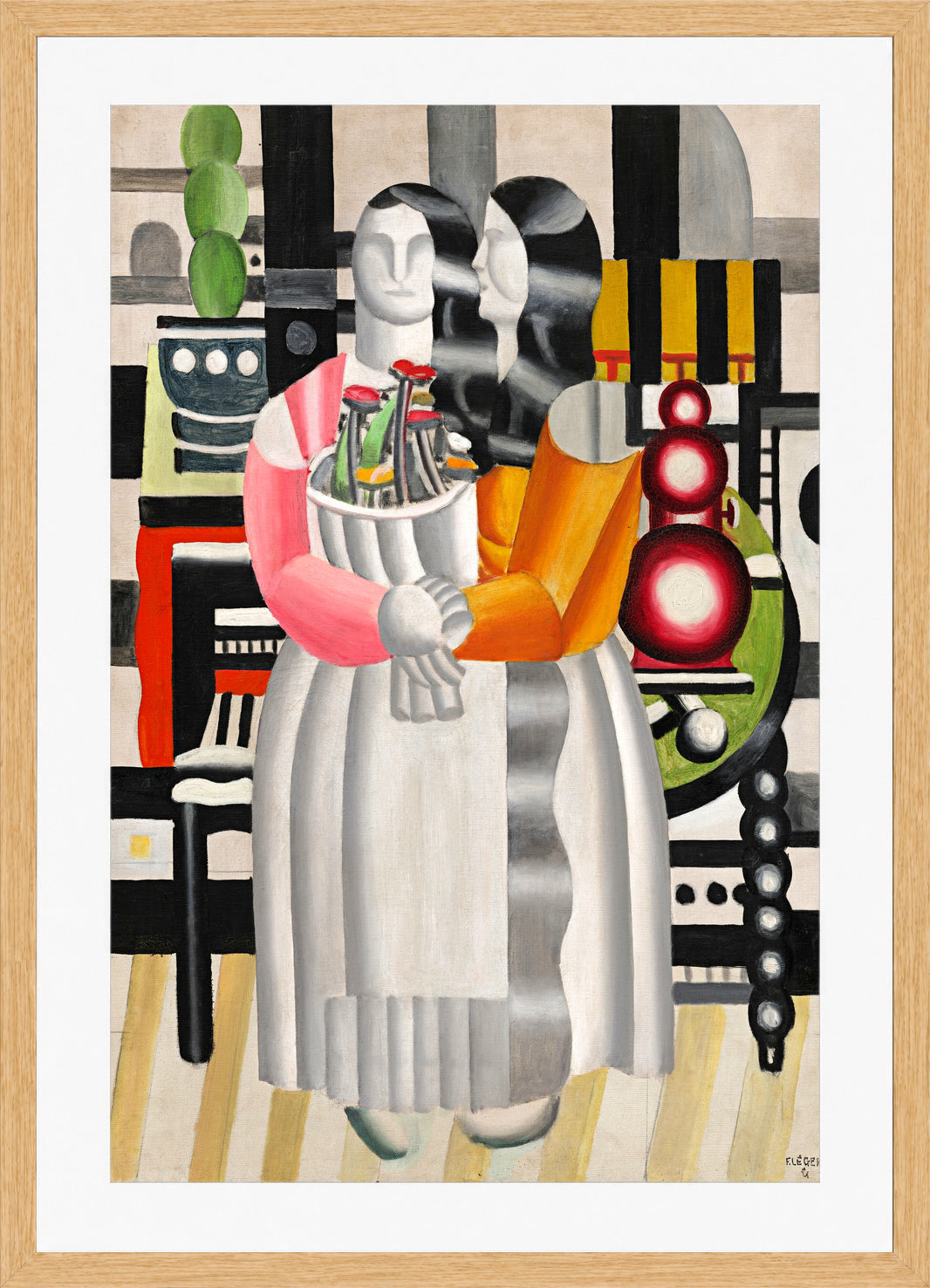 Fernand Léger, Les Confidences (Les deux femmes au bouquet) — oak frame