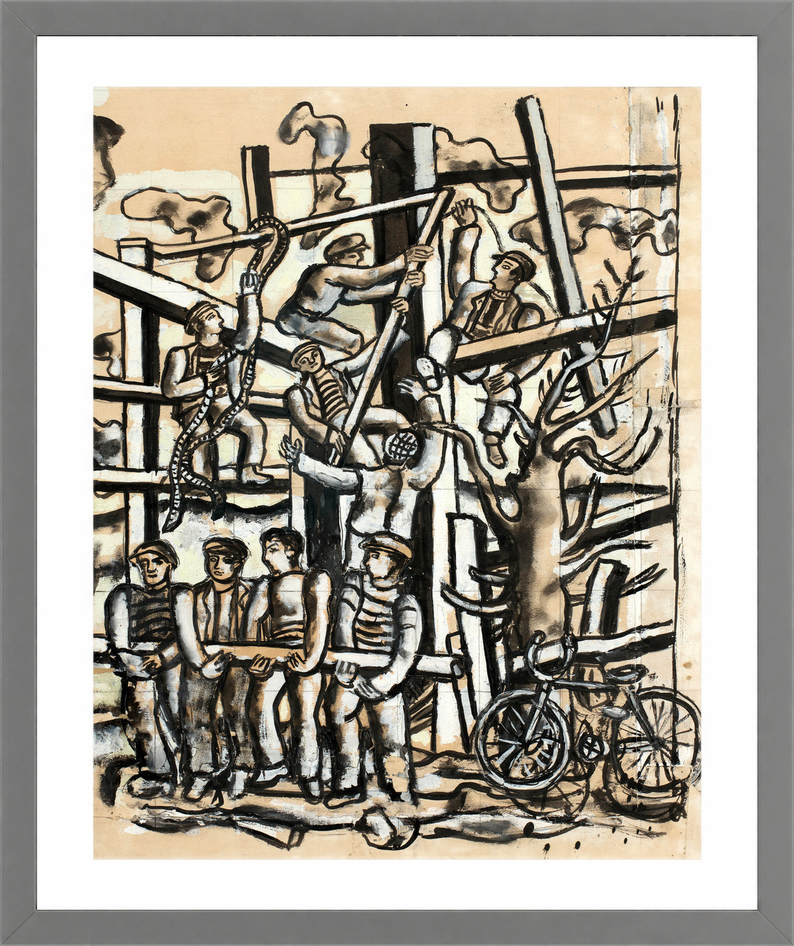 Fernand Léger, Les Constructeurs au vélo — light grey frame