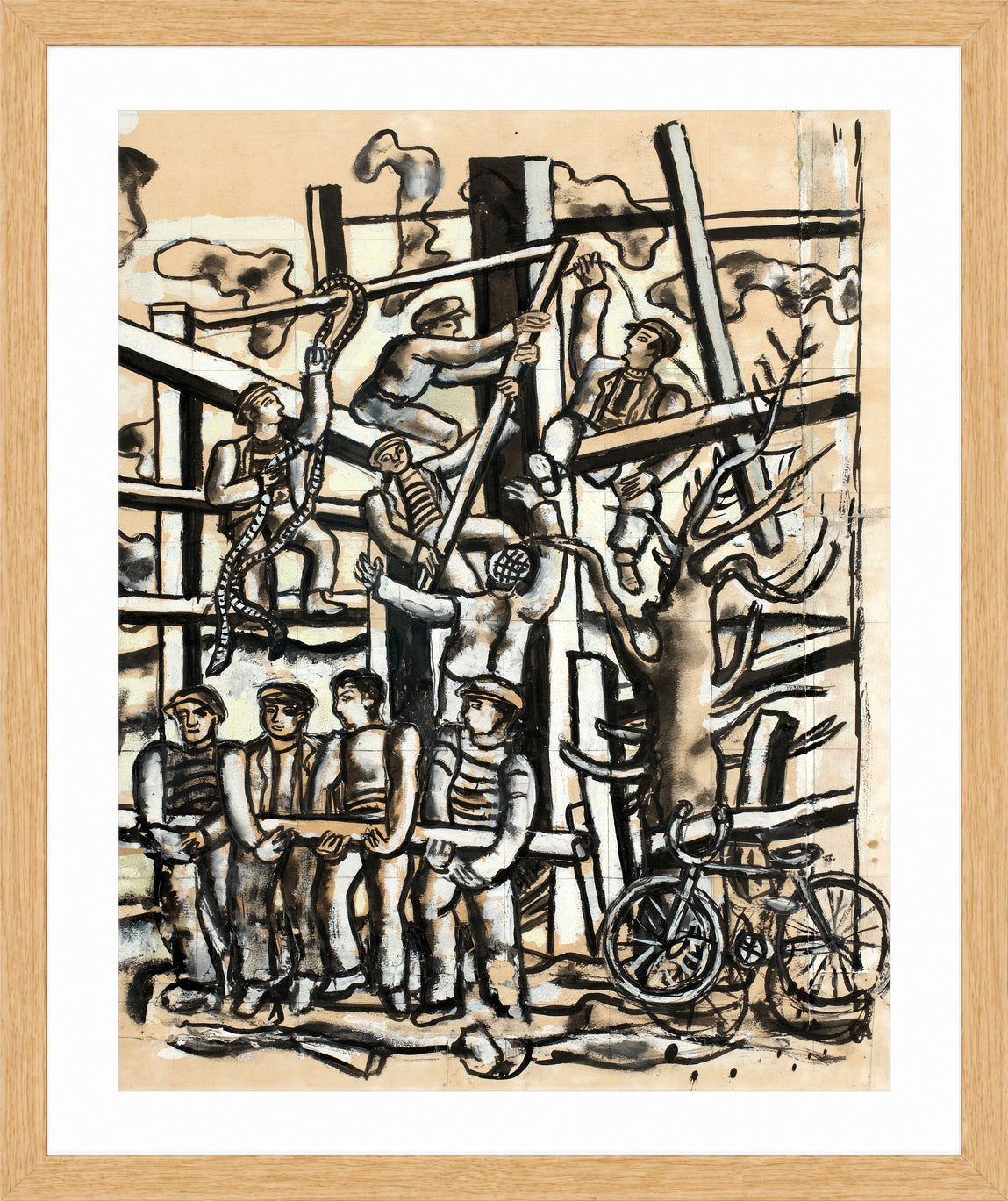 Fernand Léger, Les Constructeurs au vélo — oak frame