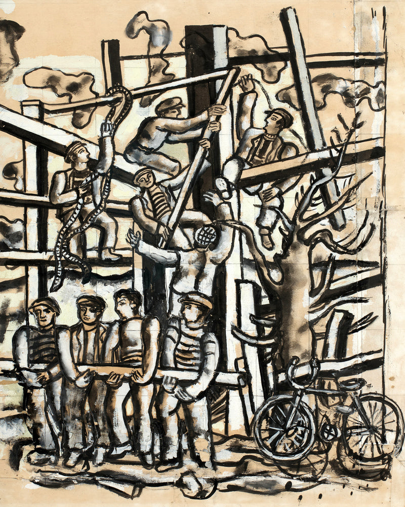 Fernand Léger, Les Constructeurs au vélo — unframed