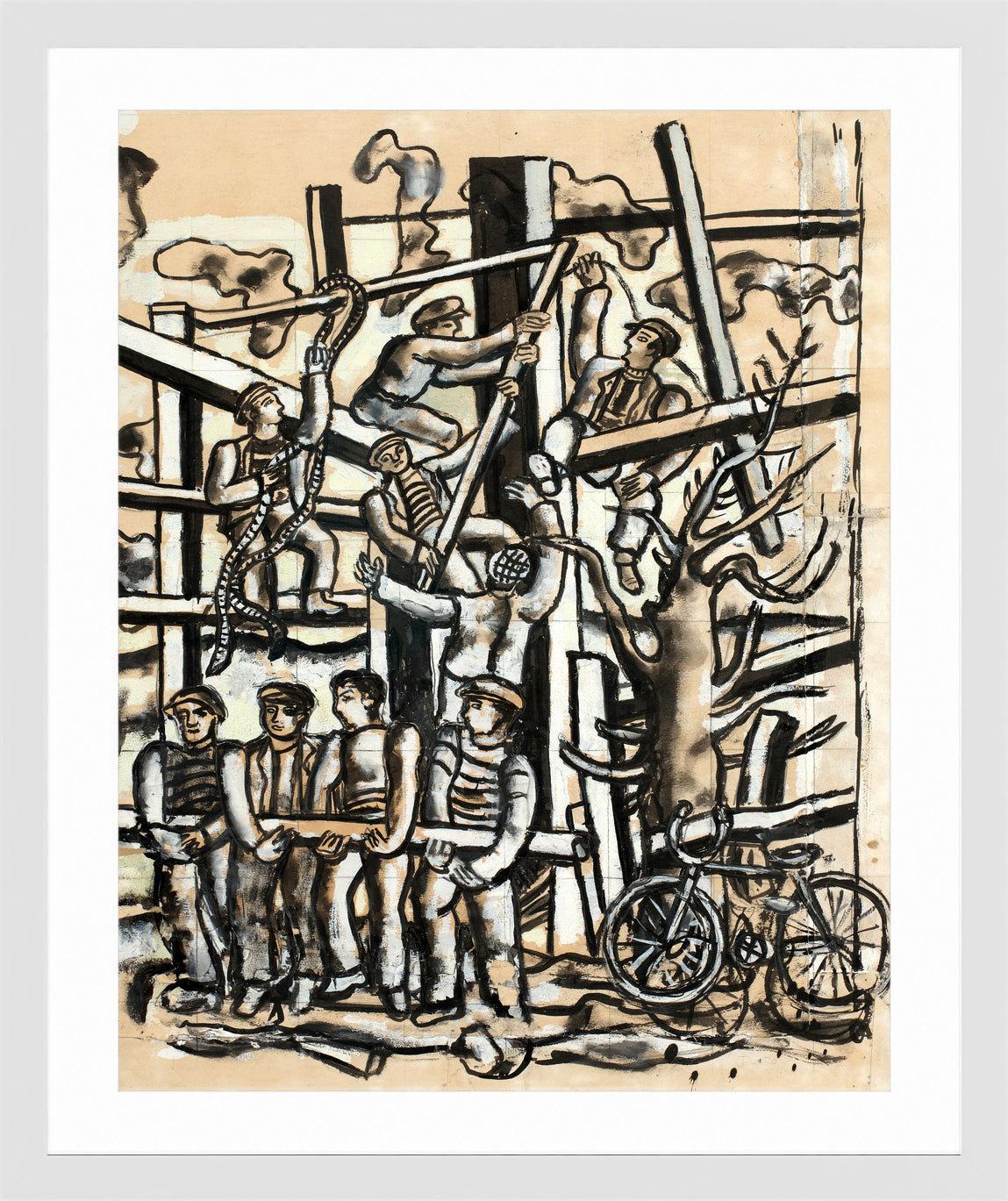 Fernand Léger, Les Constructeurs au vélo — white frame