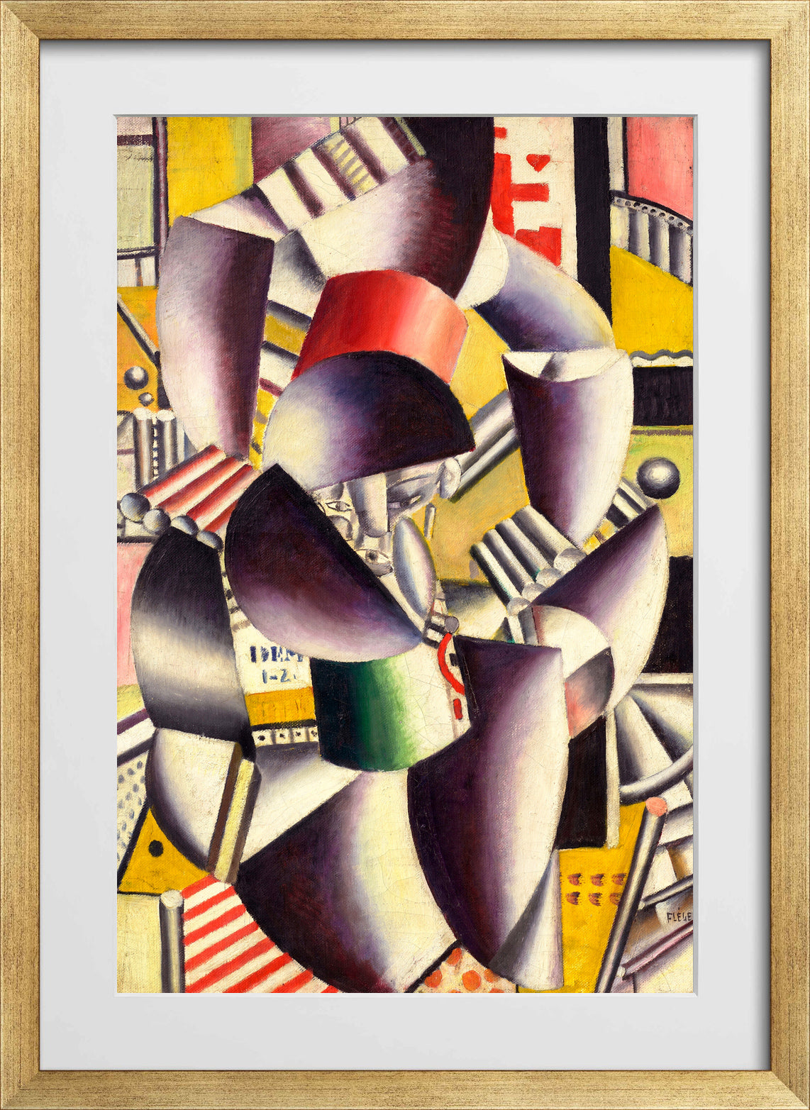 Fernand Léger, Les deux acrobates — gold frame
