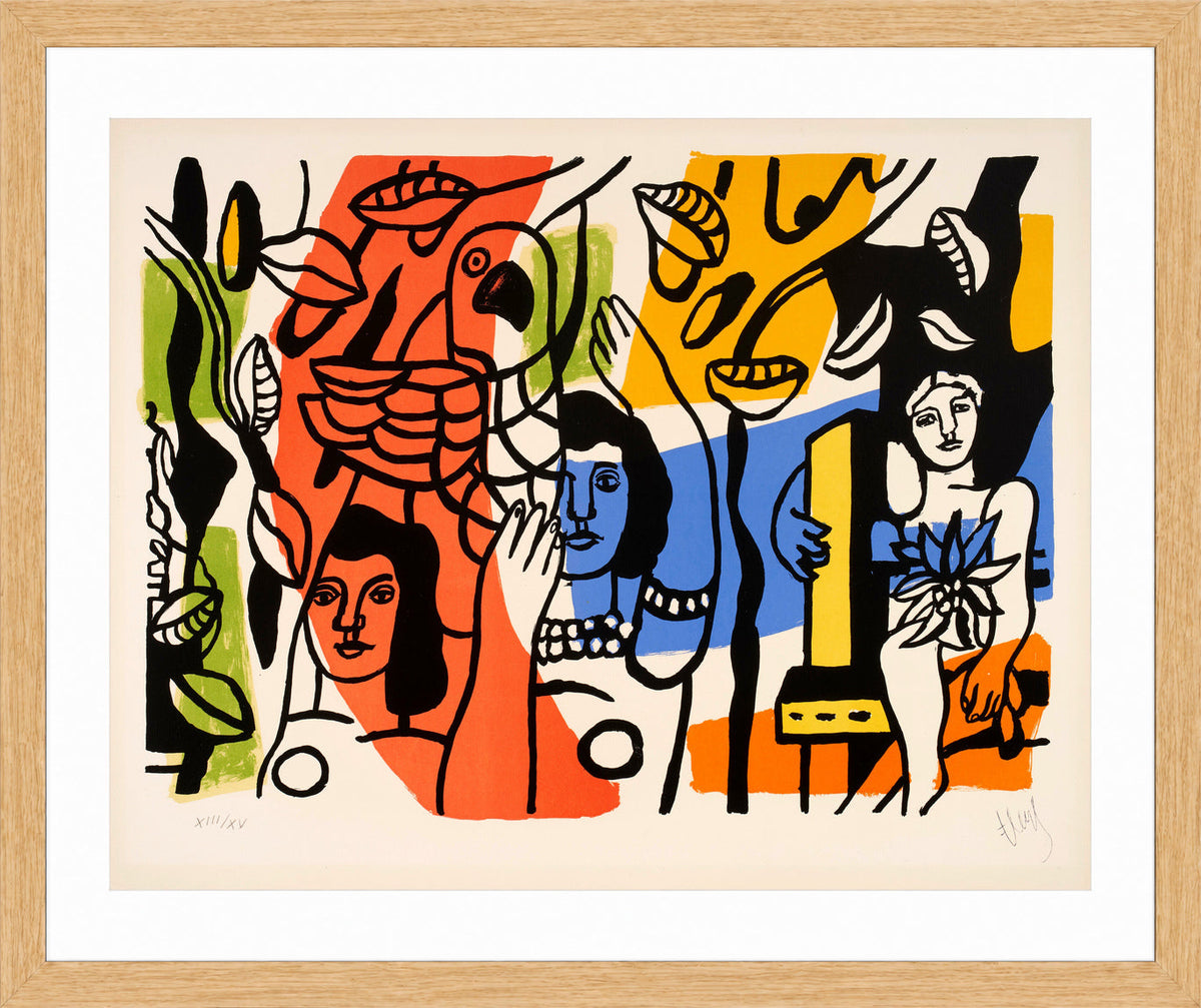 Fernand Léger, Les femmes au perroquet — oak frame