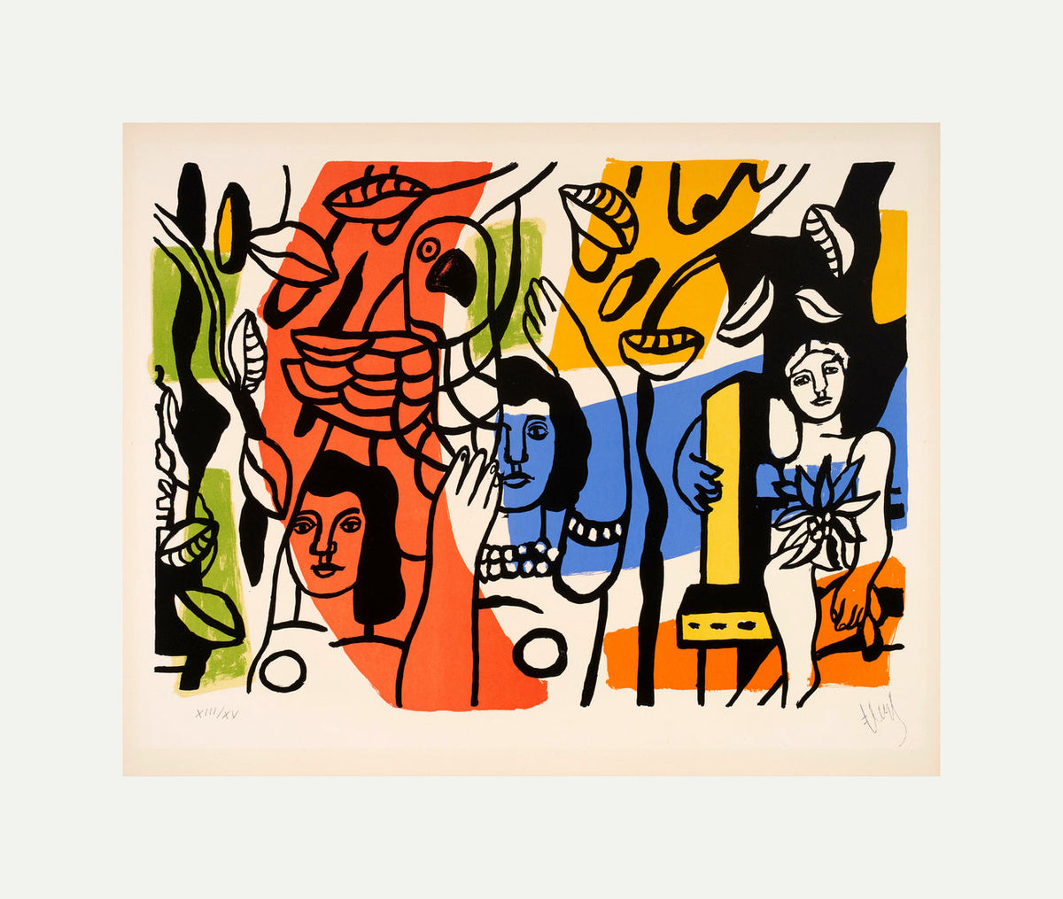 Fernand Léger, Les femmes au perroquet — rolled canvas