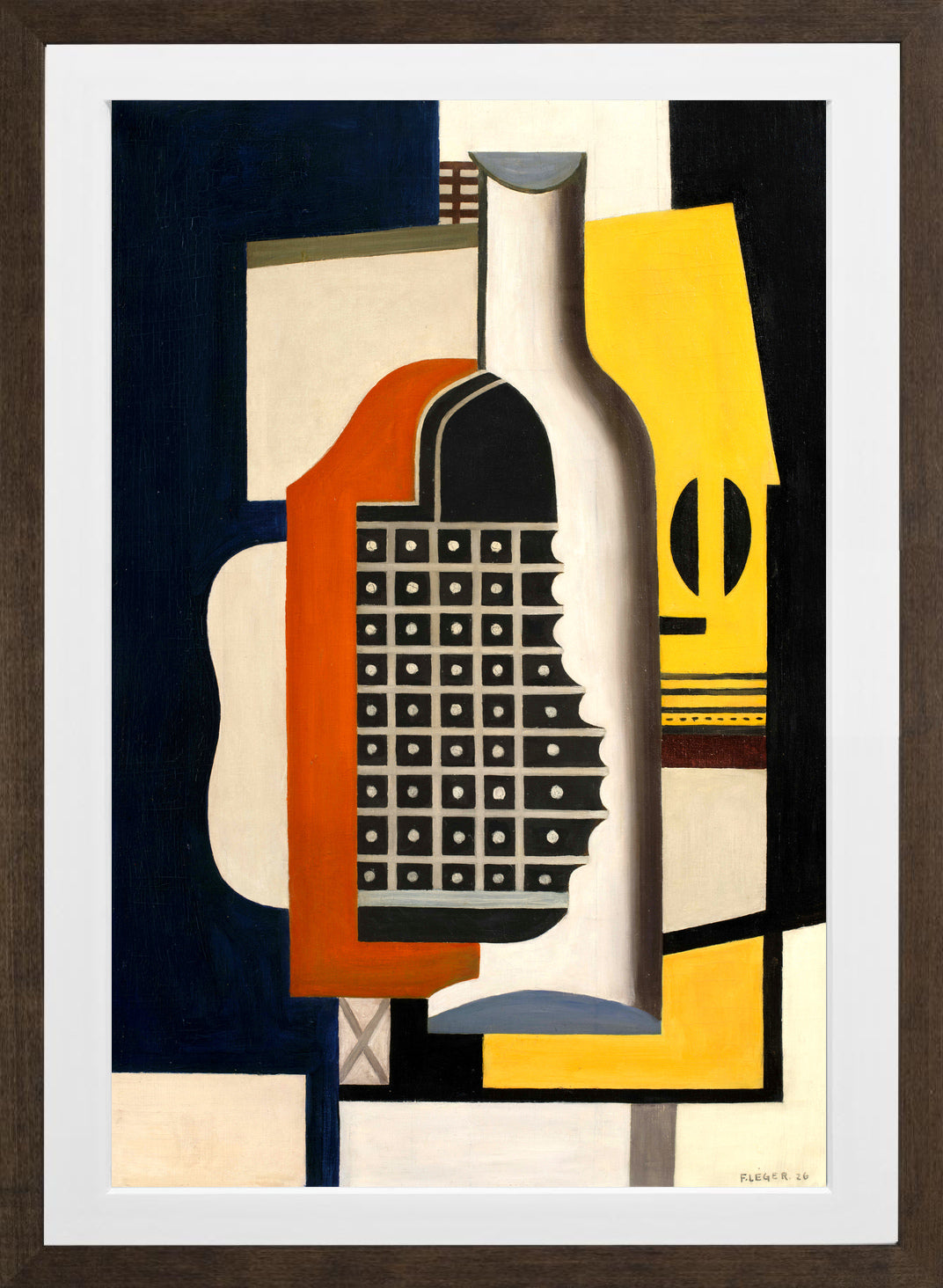 Fernand Léger, Nature morte à la bouteille — brown frame
