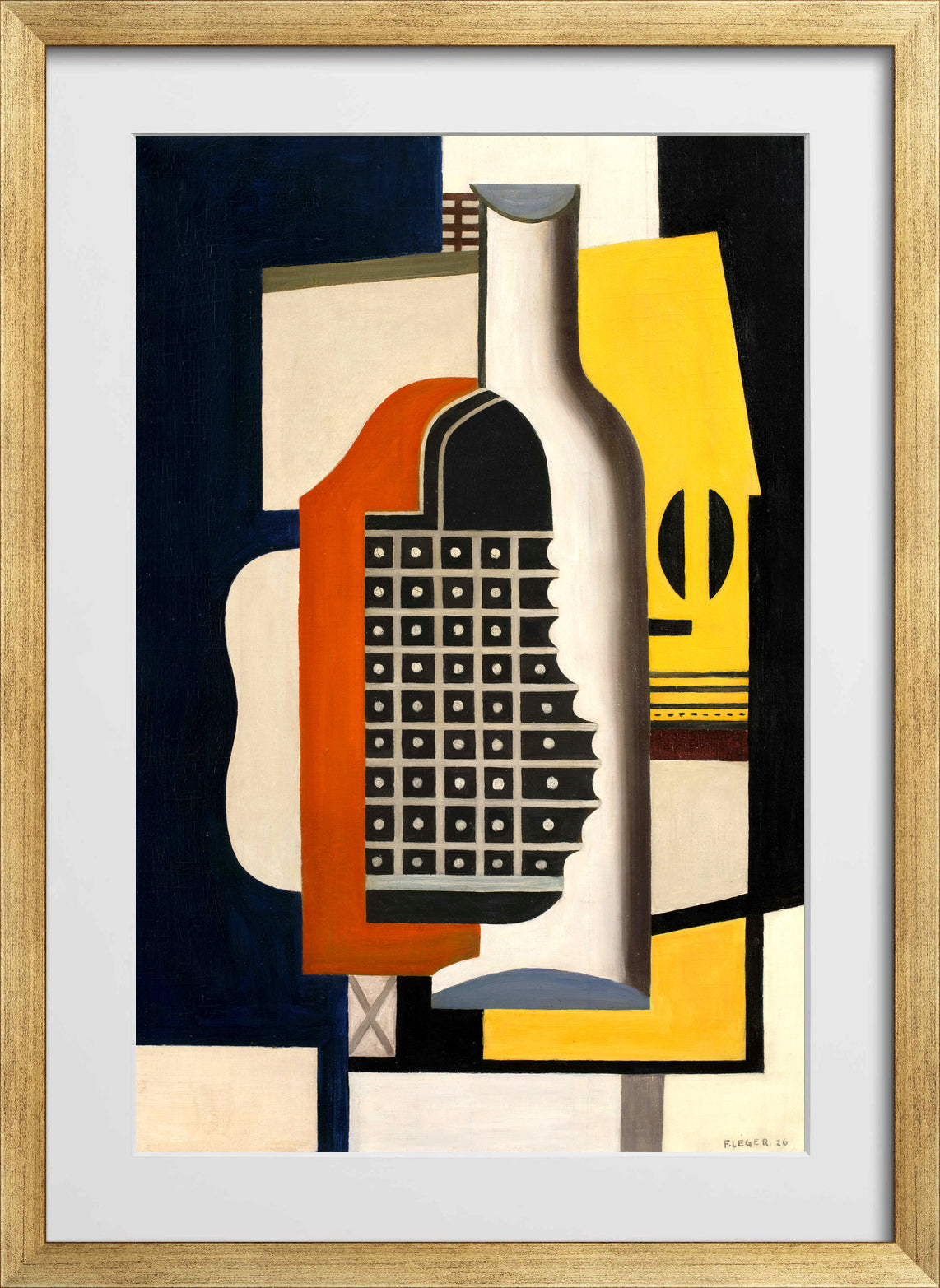Fernand Léger, Nature morte à la bouteille — gold frame