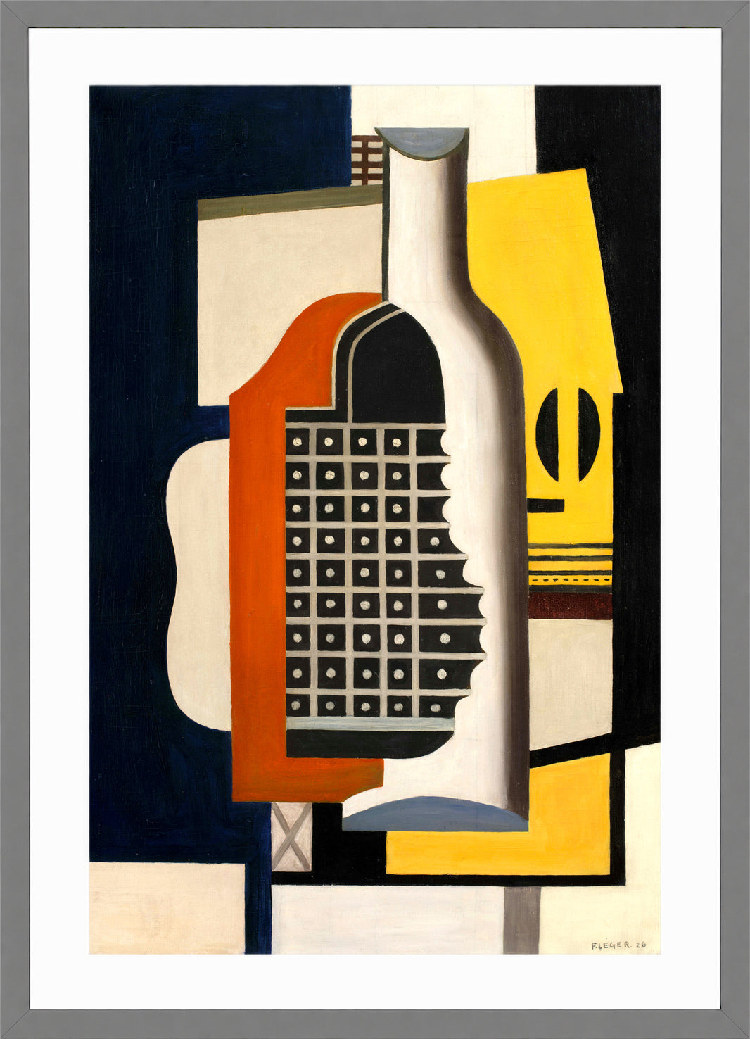 Fernand Léger, Nature morte à la bouteille — light grey frame