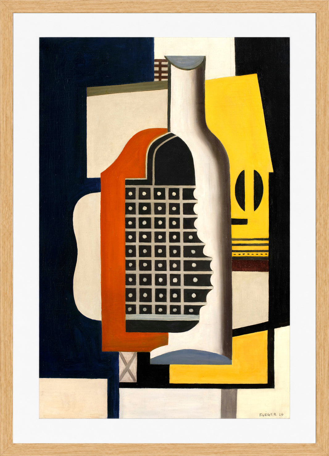 Fernand Léger, Nature morte à la bouteille — oak frame