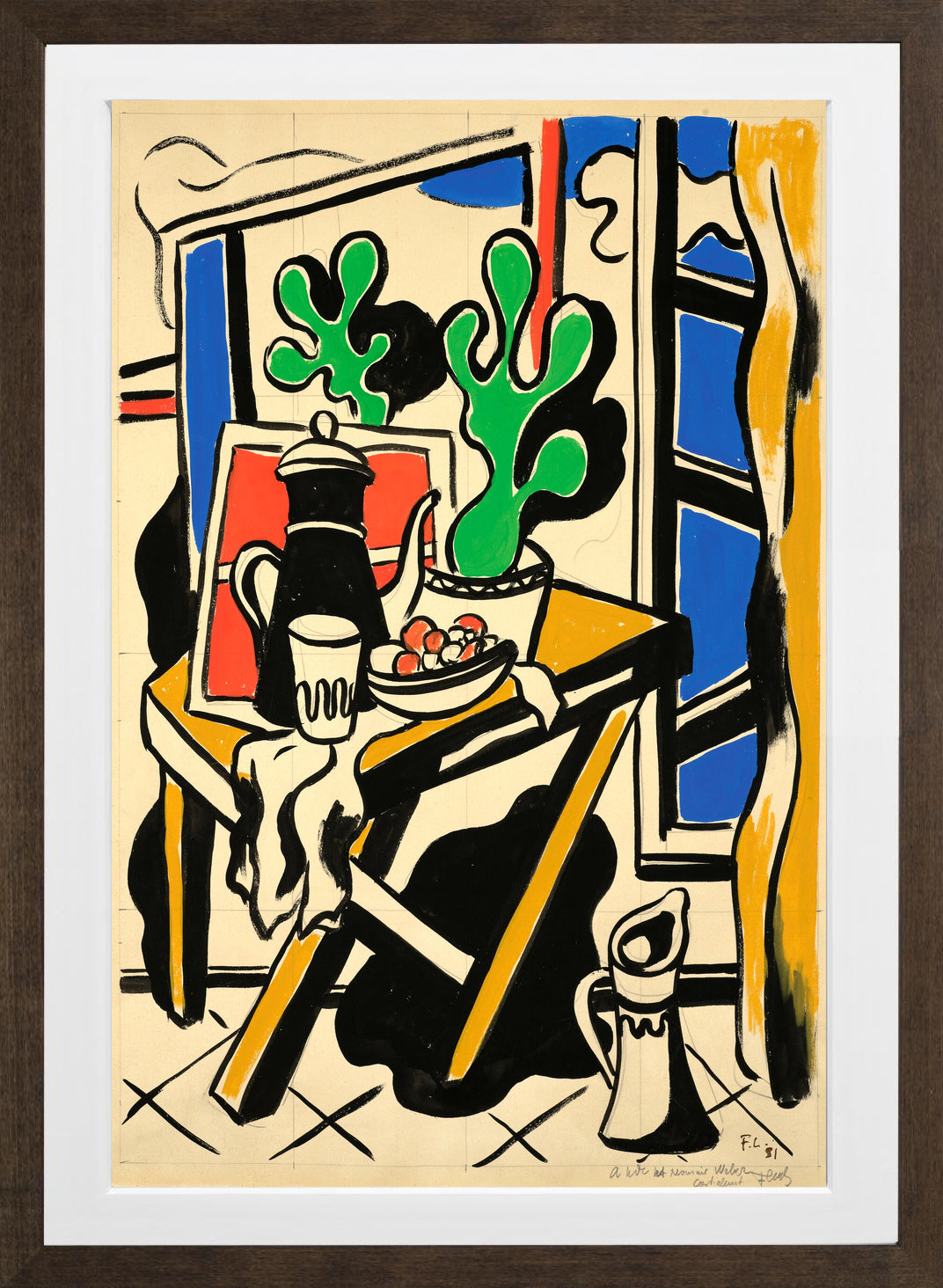 Fernand Léger, Nature morte dans la cuisine — brown frame