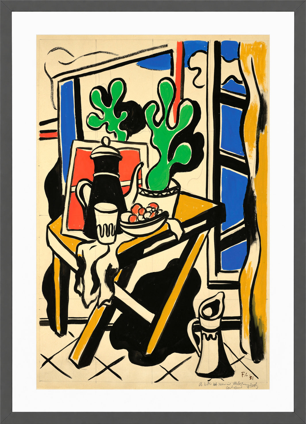Fernand Léger, Nature morte dans la cuisine — dark grey frame