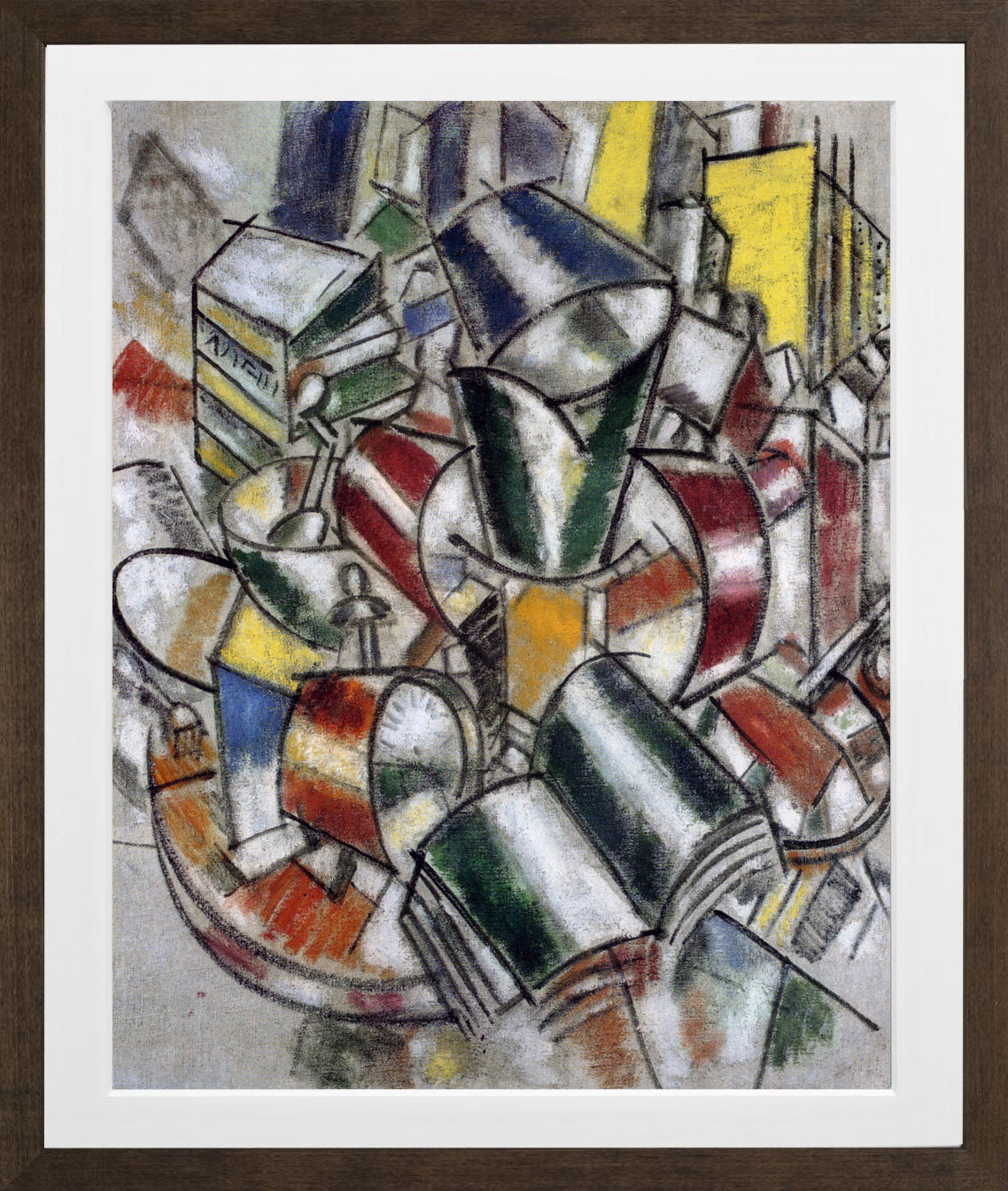 Fernand Leger Print, Nature morte (Still life) in a brown frame