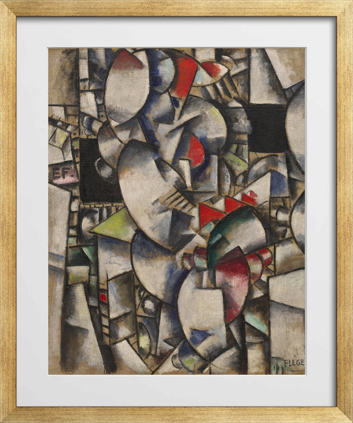 Fernand Leger Print, Nude Model in the Studio (Le modèle nu dans l'atelier) in a gold frame