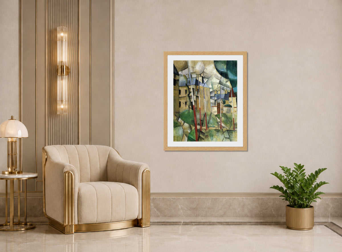 Fernand Leger Print, Paysage (Landscape) displayed in an Art Deco interior