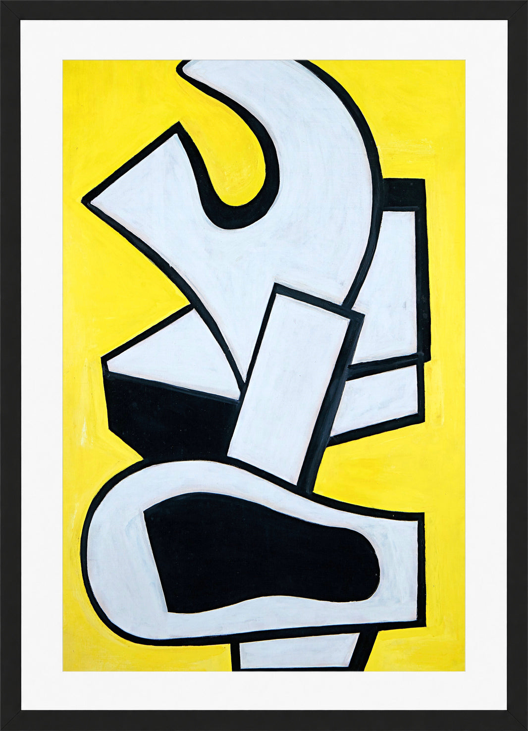 Fernand Léger, Peinture murale sur fond jaune — black frame