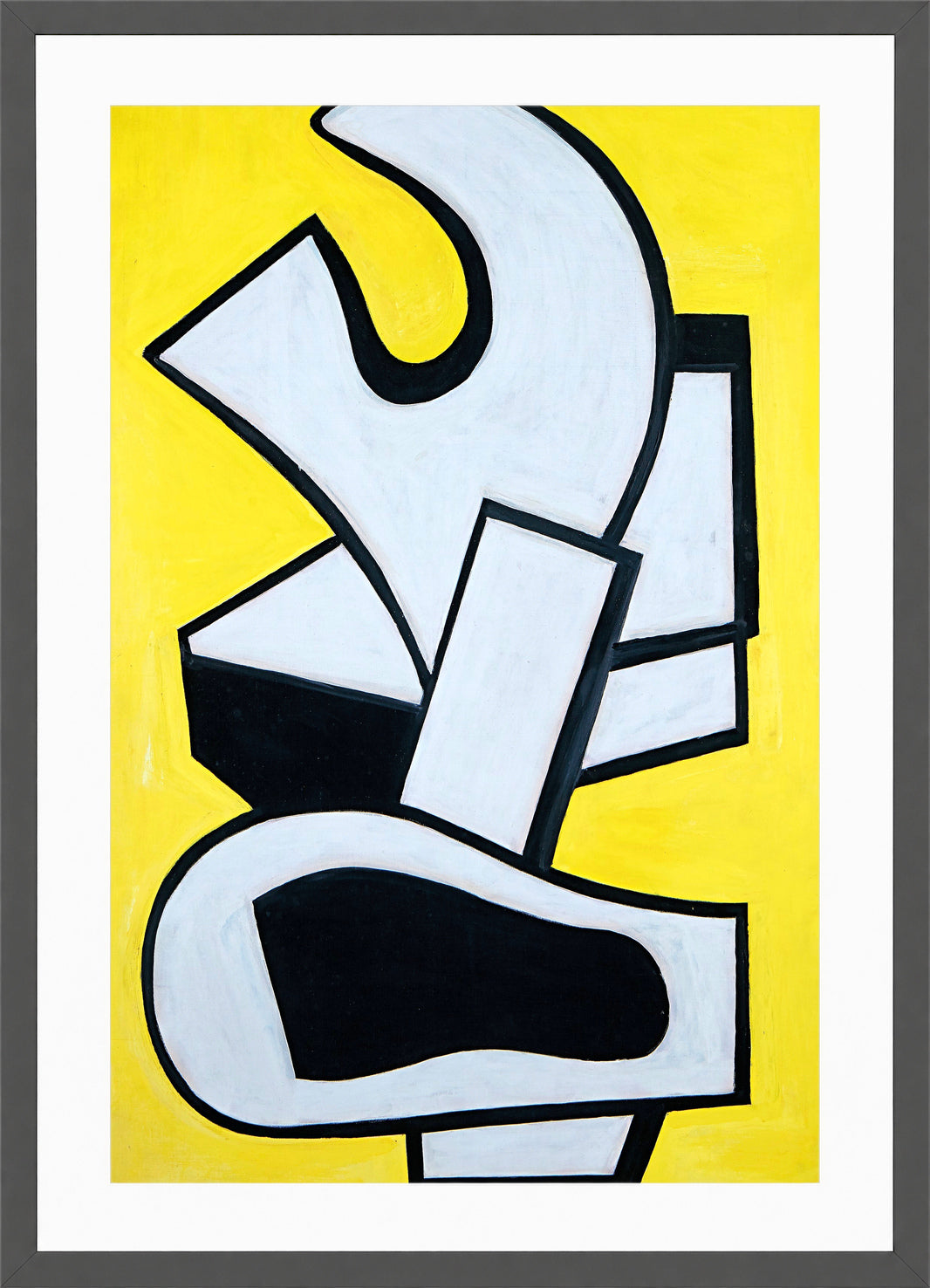 Fernand Léger, Peinture murale sur fond jaune — dark grey frame