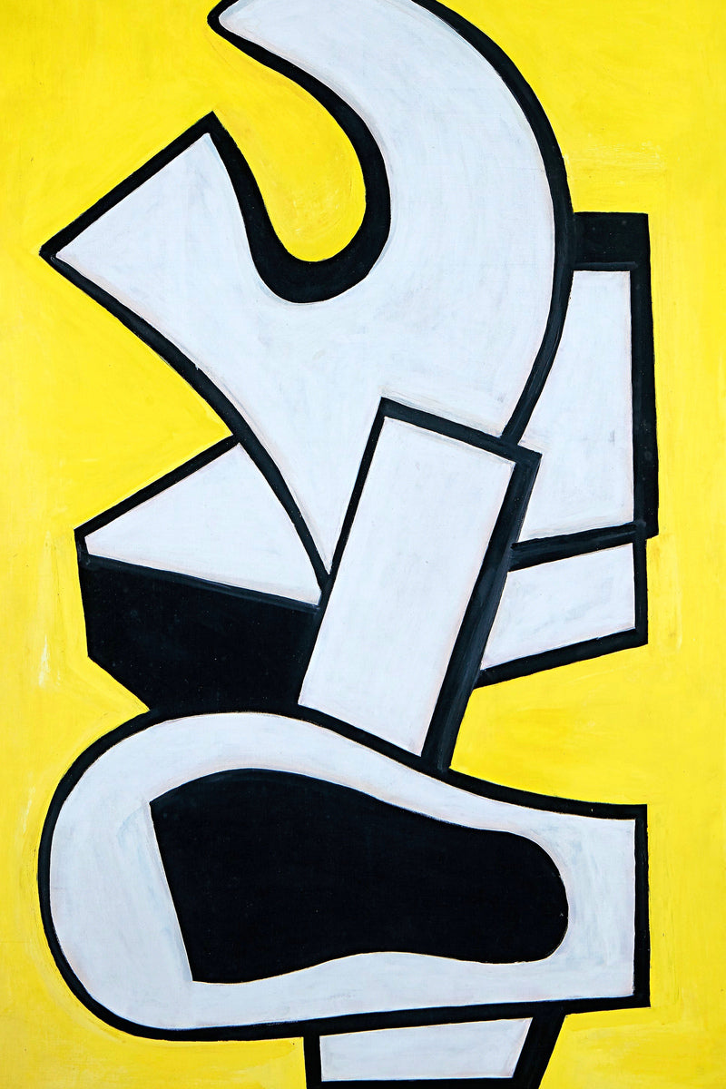 Fernand Léger, Peinture murale sur fond jaune — unframed