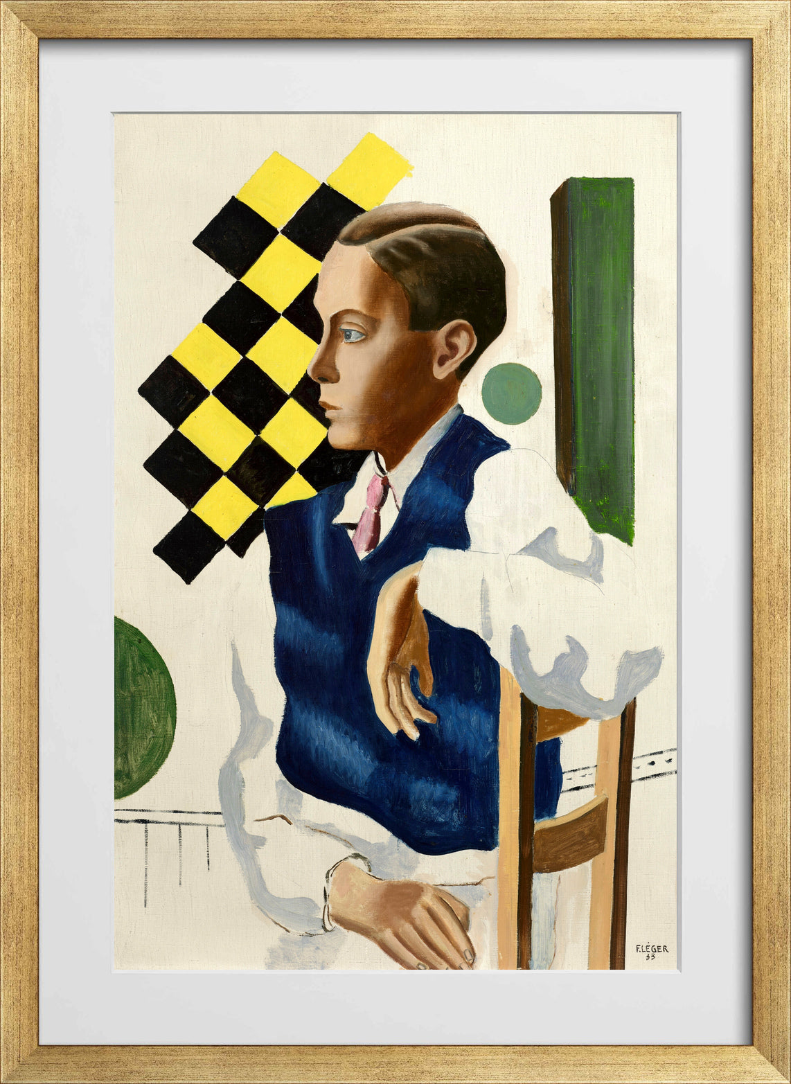 Fernand Léger, Portrait du fils Bignou — gold frame