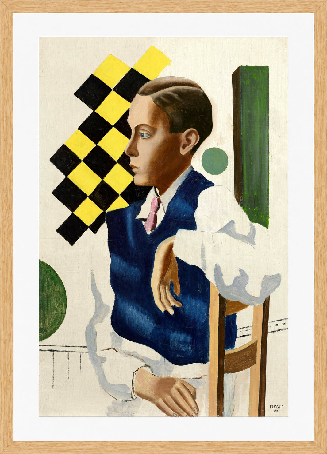 Fernand Léger, Portrait du fils Bignou — oak frame