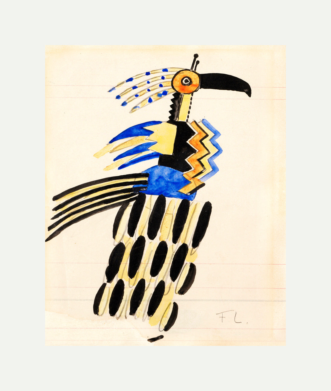 Fernand Léger, Projet de costume pour La Création du monde — rolled canvas