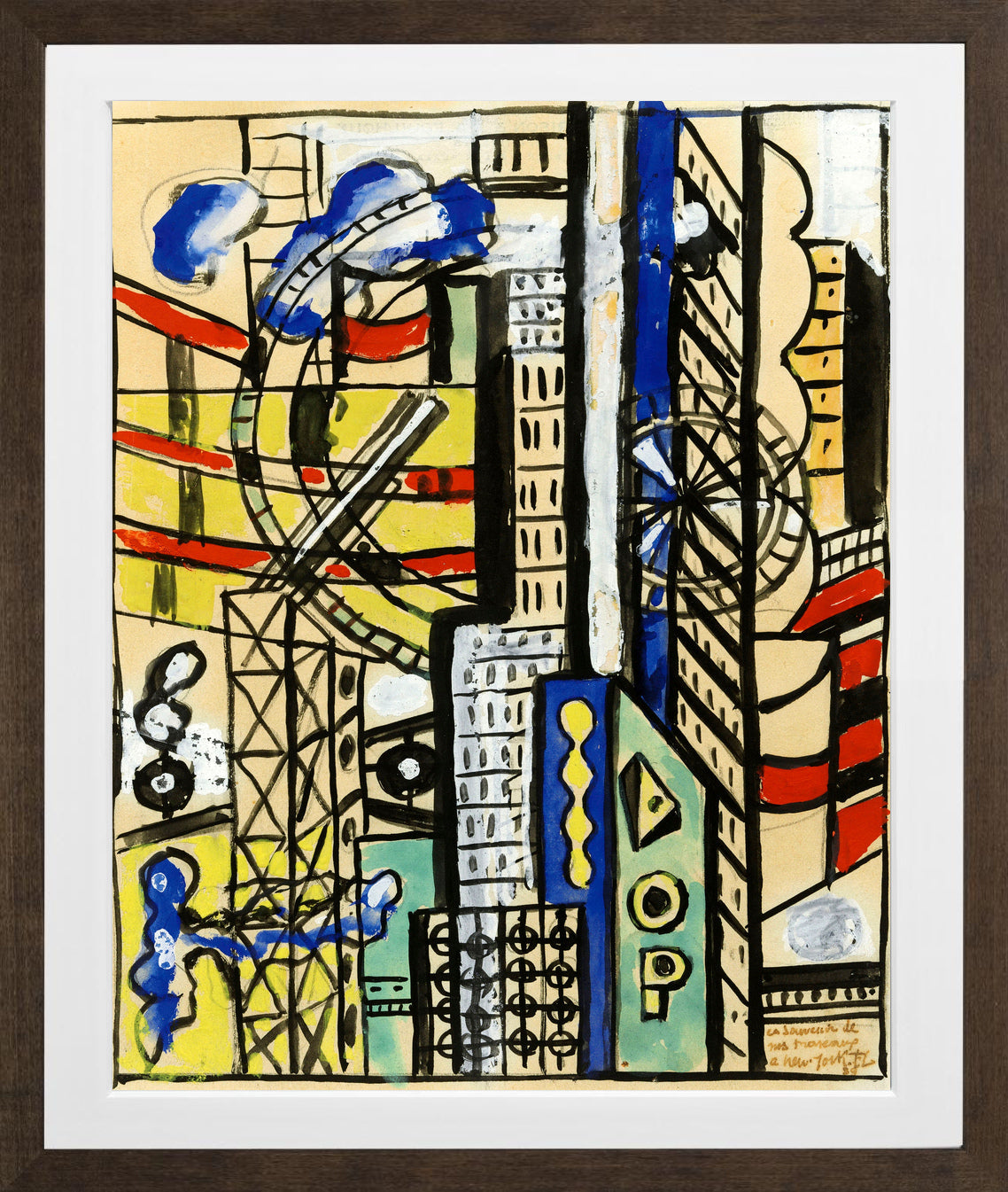 Fernand Léger, Souvenir de New York — brown frame