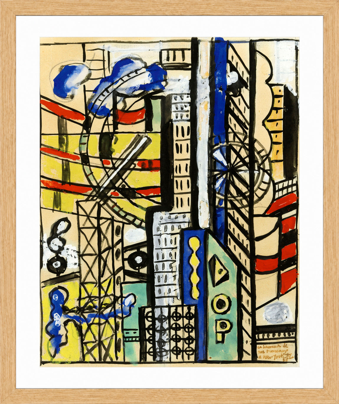Fernand Léger, Souvenir de New York — oak frame