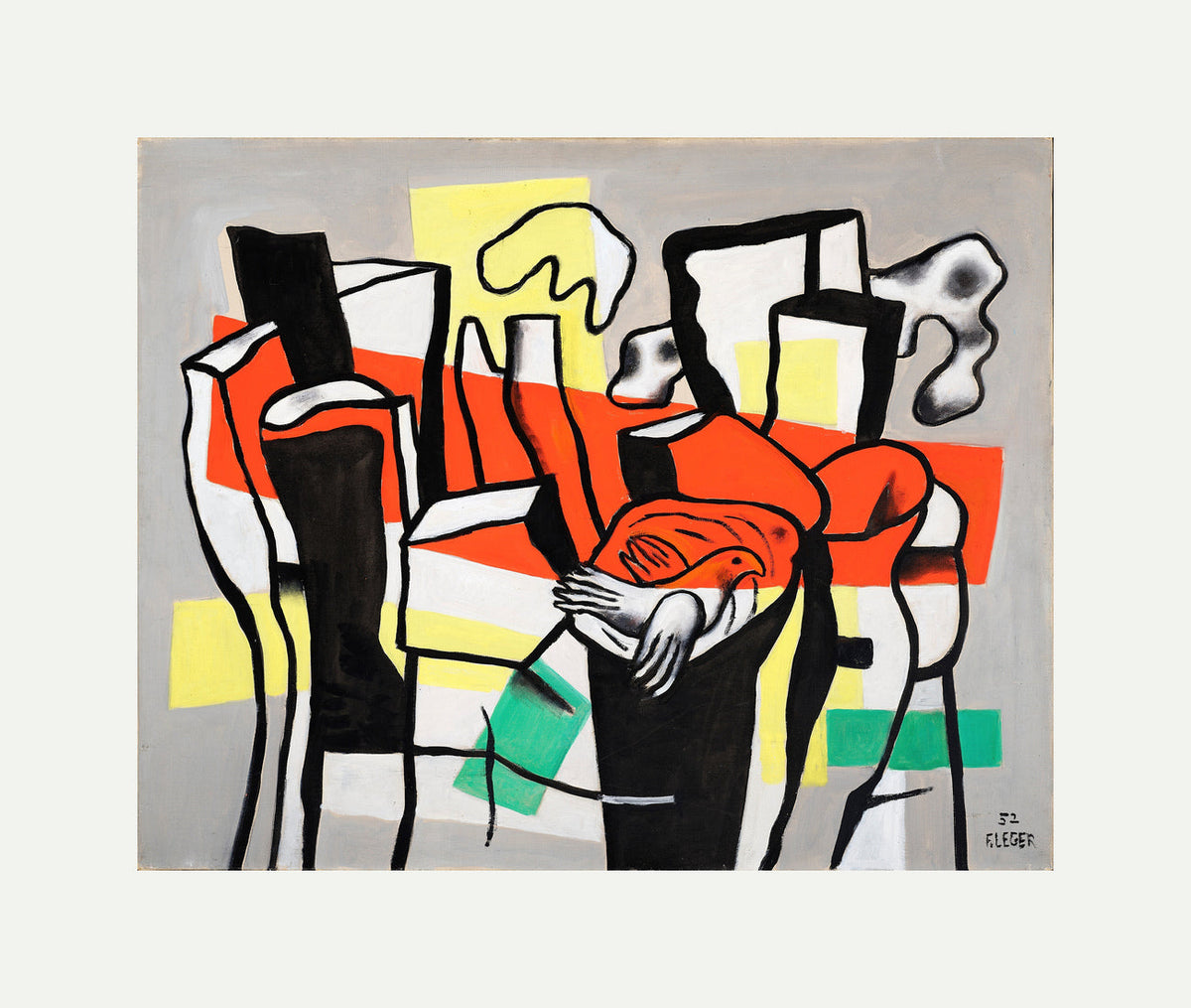 Fernand Léger, Un Oiseau devant les troncs d’arbres — rolled canvas