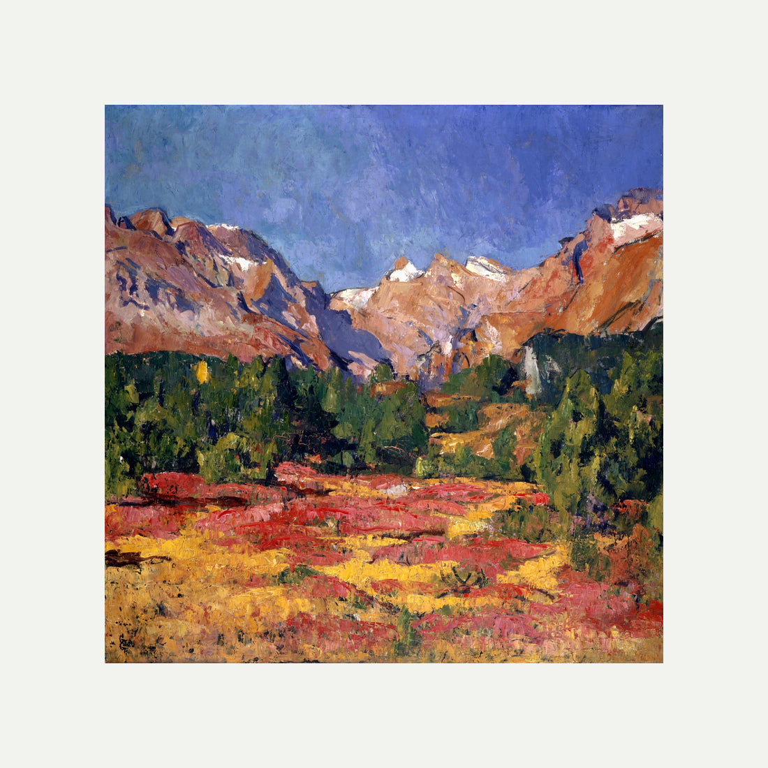 Giovanni Giacometti, Autumn Landscape (Maroz Valley with Piz Duan and Gletscherhorn) (1927) — rolled canvas