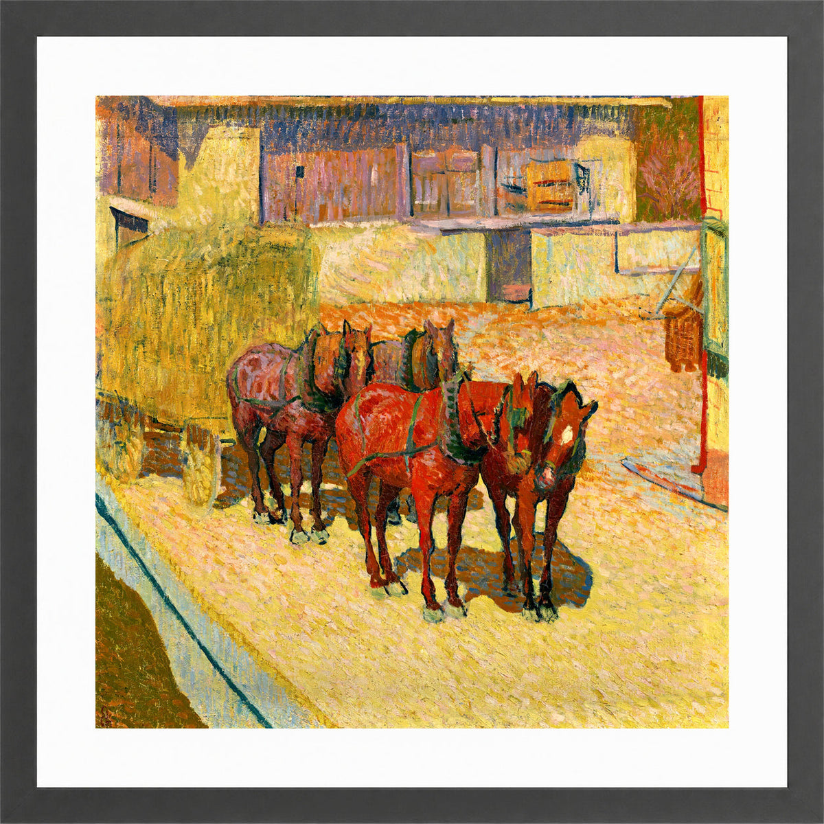 Giovanni Giacometti, Cavalli al sole — dark grey frame