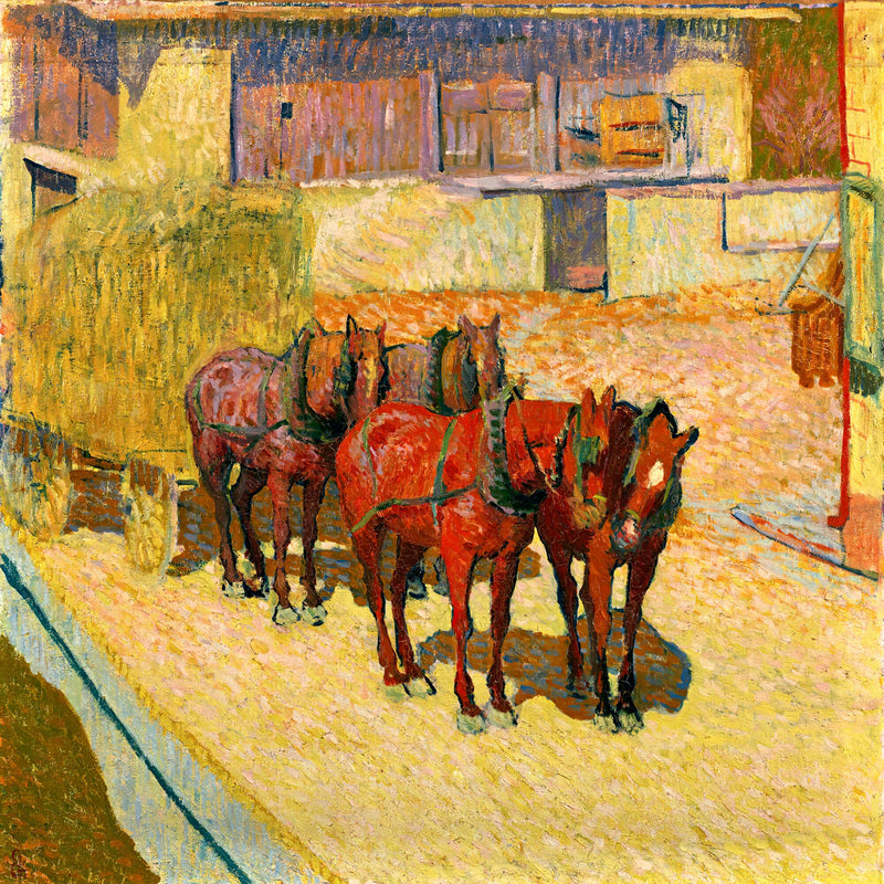 Giovanni Giacometti, Cavalli al sole — unframed