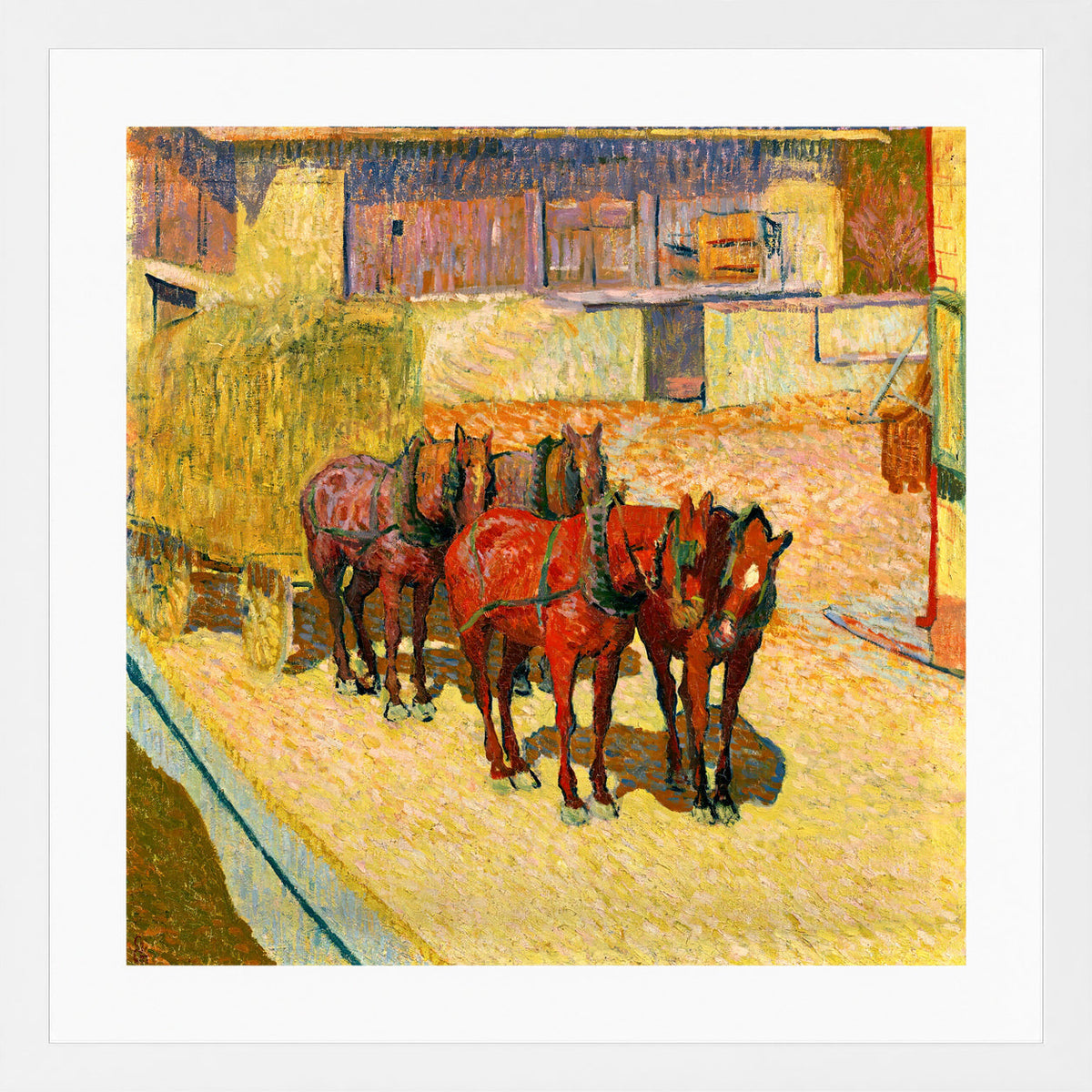 Giovanni Giacometti, Cavalli al sole — white frame