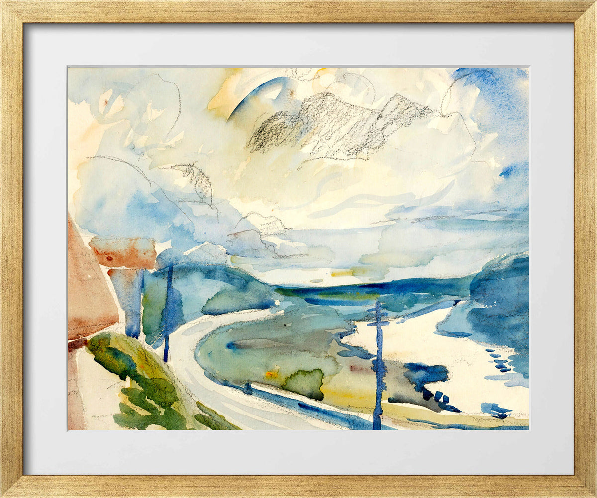 Giovanni Giacometti, Morgen bei Maloja — gold frame