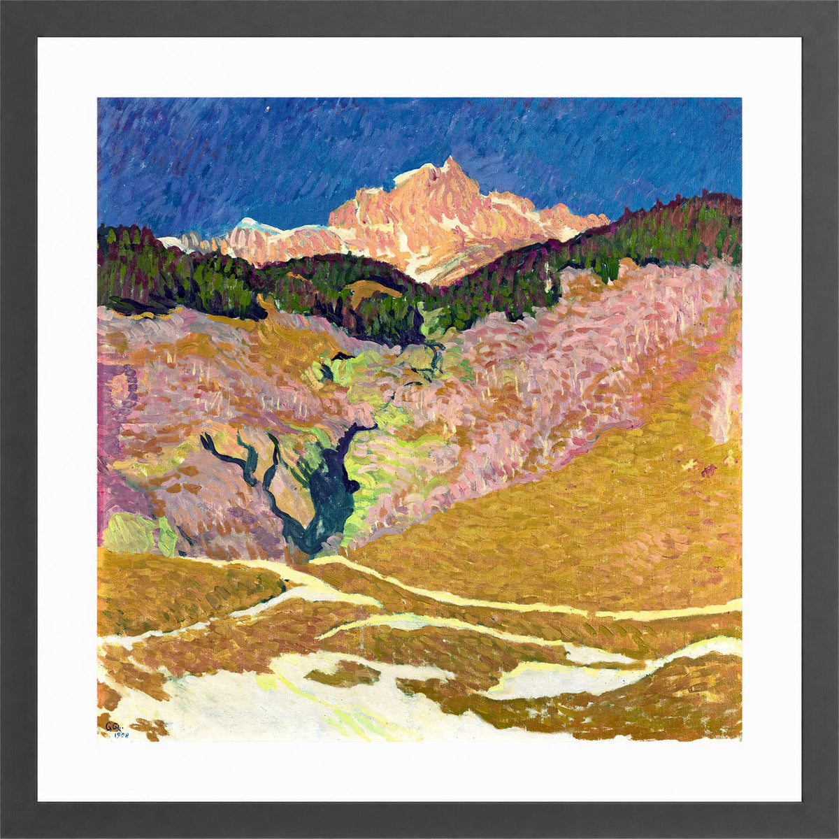 Giovanni Giacometti, Piz Duan (1908) — dark grey frame
