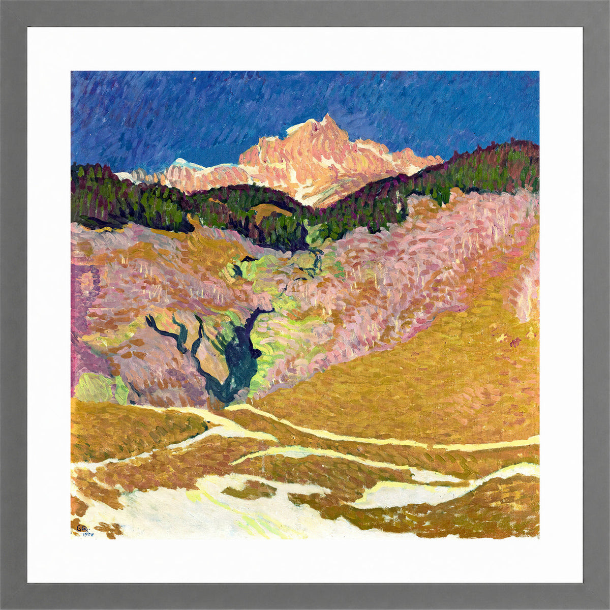 Giovanni Giacometti, Piz Duan (1908) — light grey frame