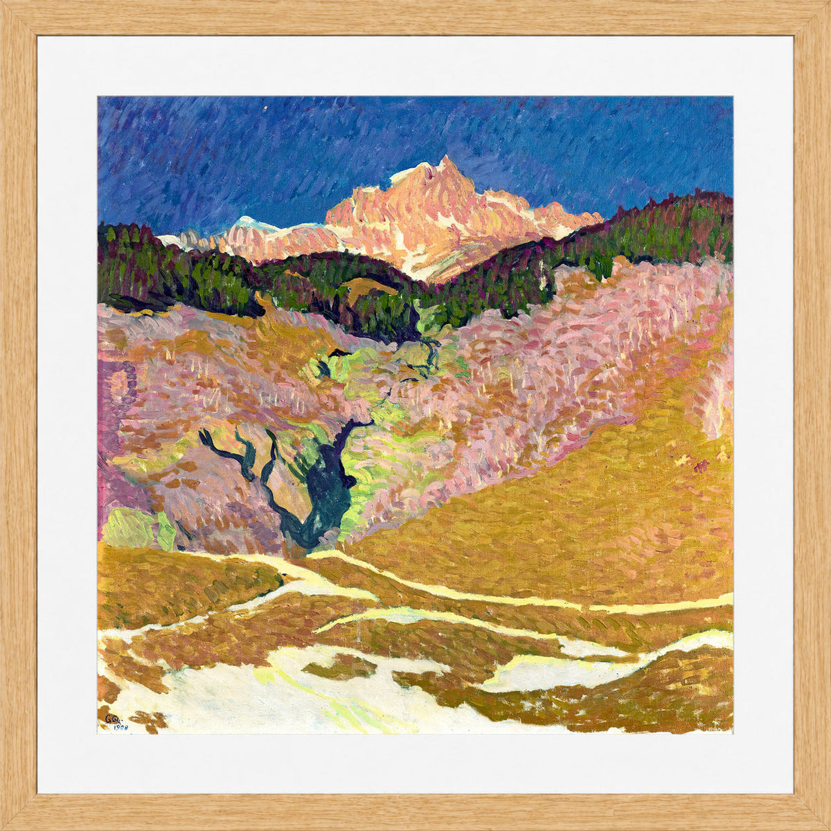 Giovanni Giacometti, Piz Duan (1908) — oak frame