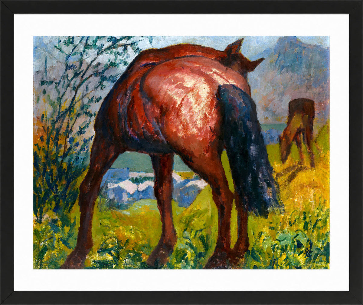 Giovanni Giacometti, Red Horse — black frame