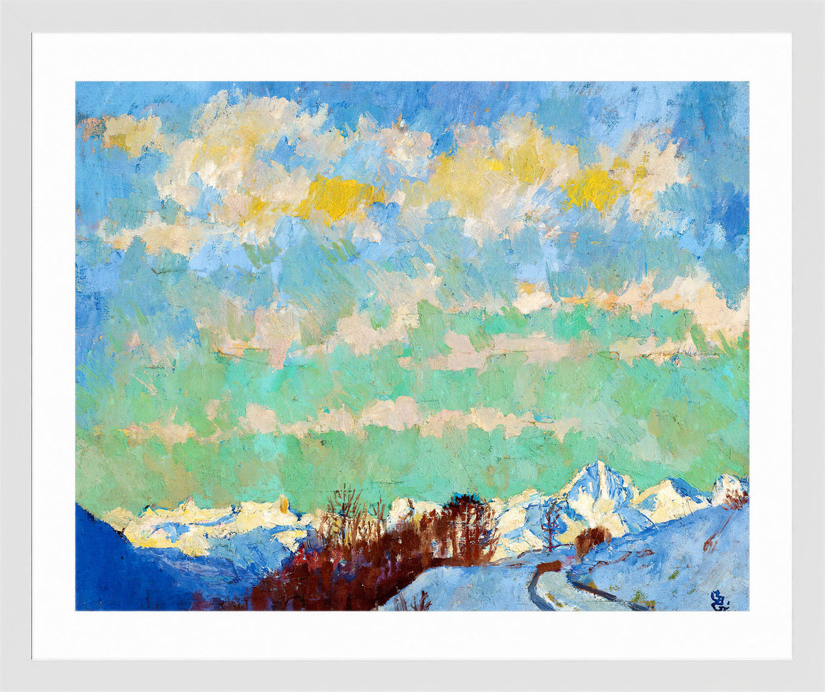 Giovanni Giacometti, View from Stampa towards Italy (1924) — white frame