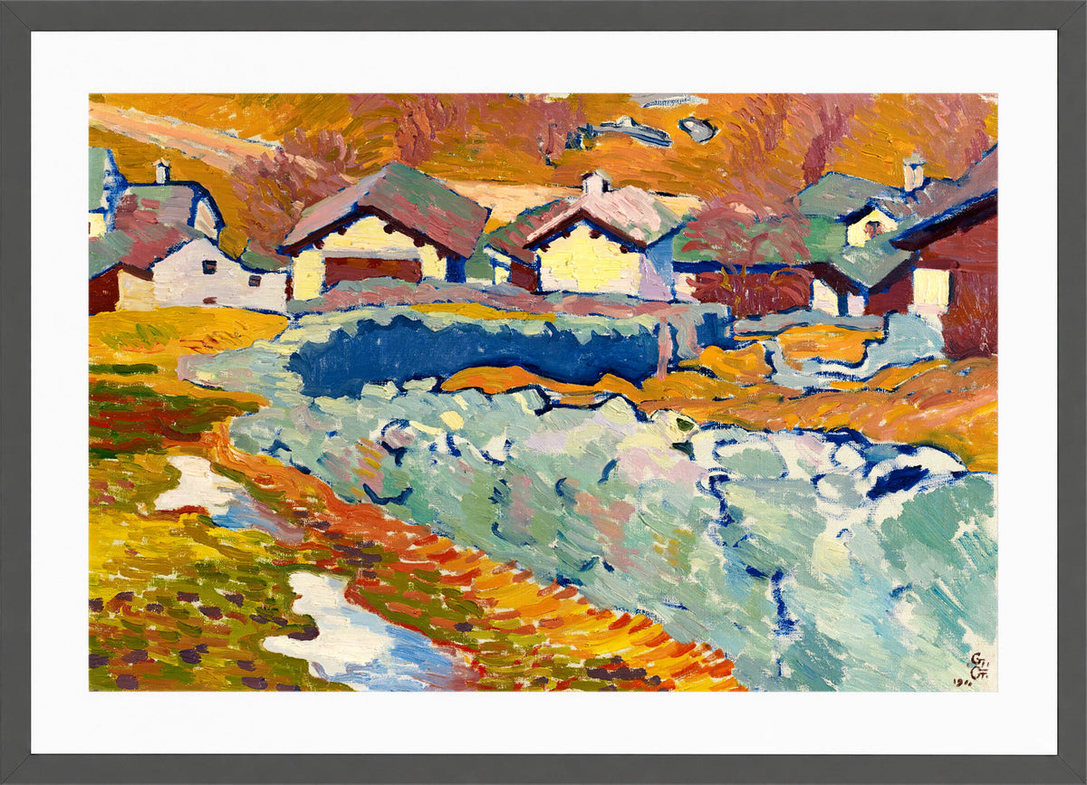 Giovanni Giacometti, Vorfrühling in Stampa (1911) — dark grey frame